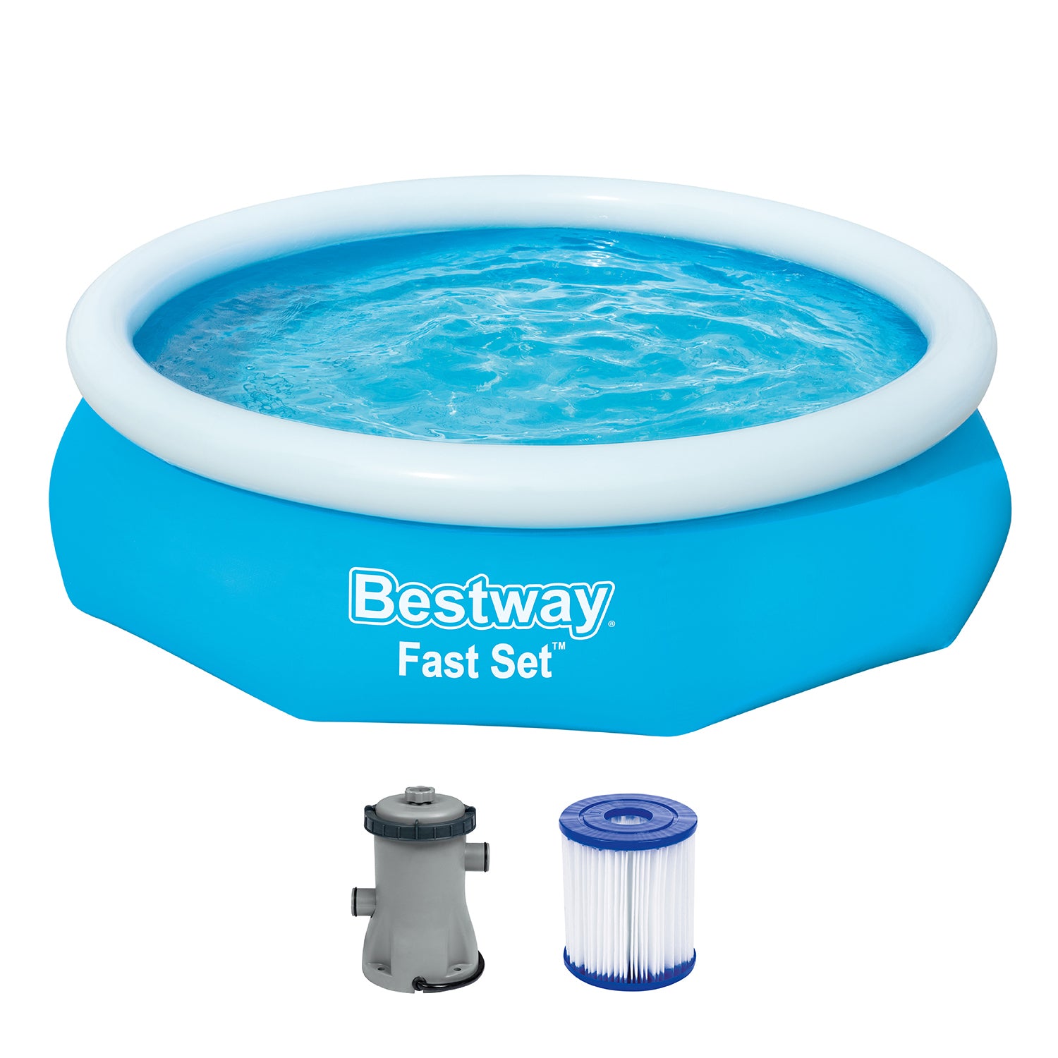 BESTWAY - Piscina Fuori Terra Gonfiabile Fast Set™ con Pompa e Filtro - altezza 76 cm diametro 305 cm