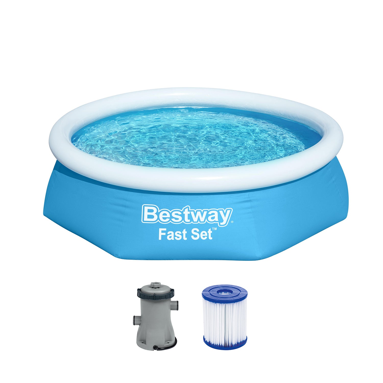 BESTWAY - Piscina fuori terra gonfiabile Fast Set - altezza 61cm diametro 244cm