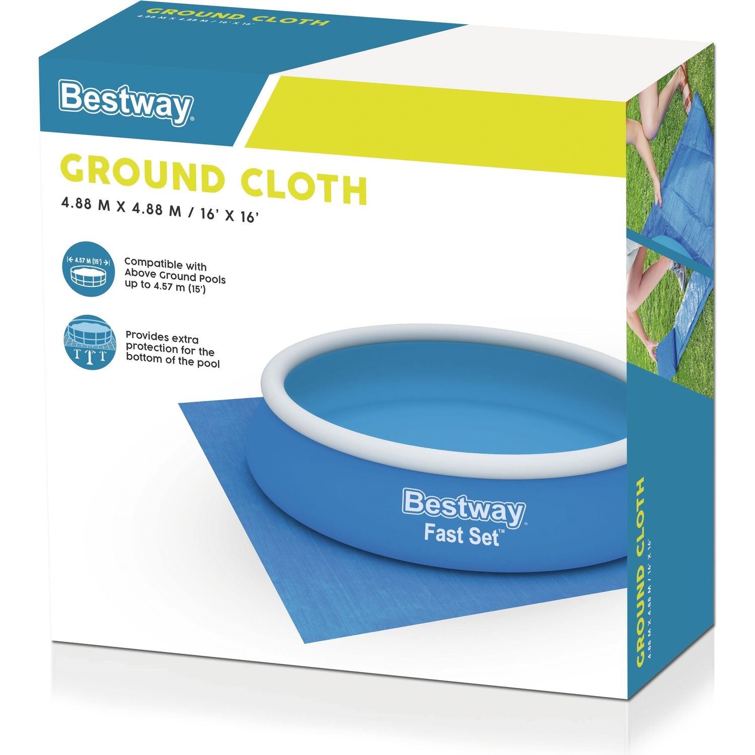 BESTWAY - Tappeto sotto piscina Quadrato da 488x488 cm