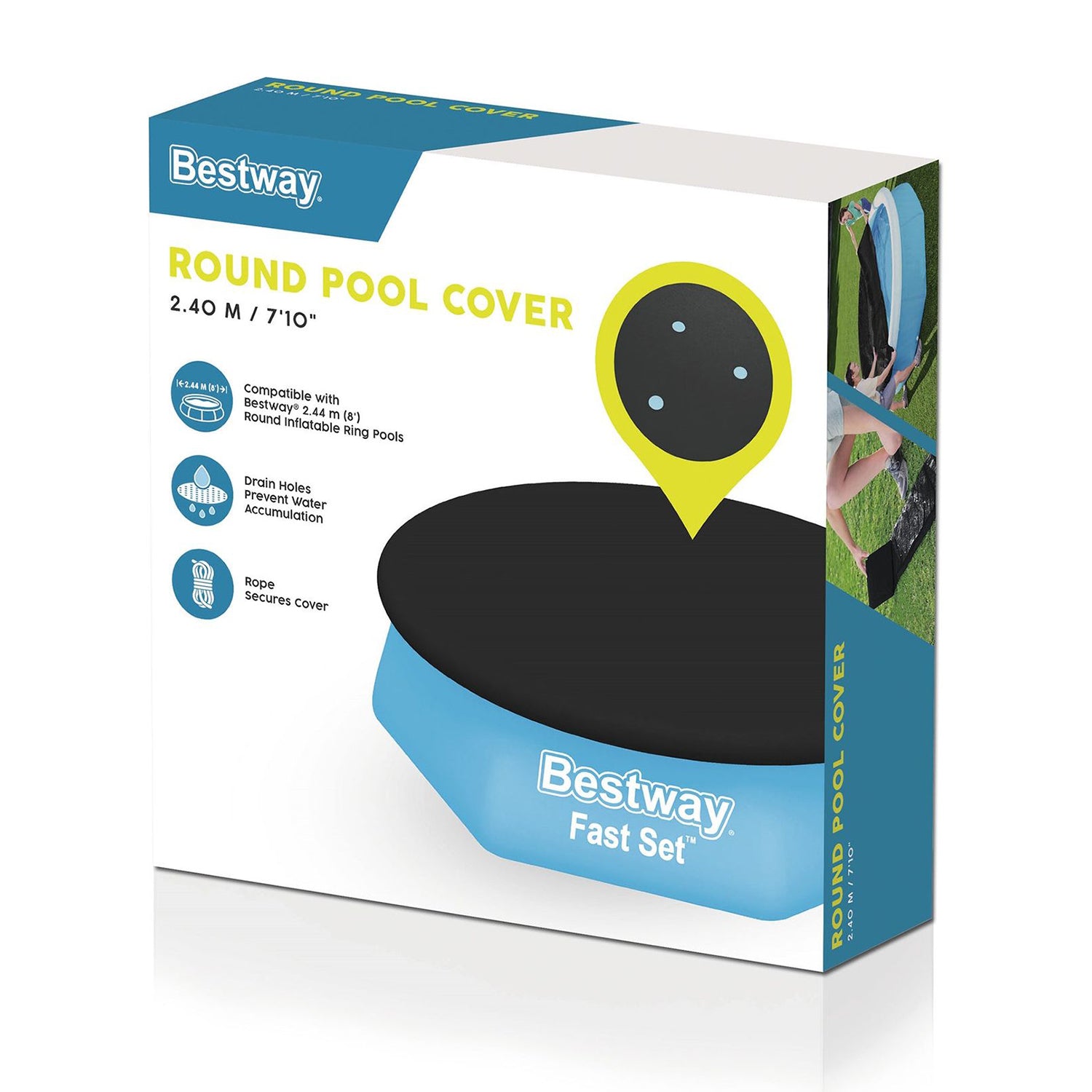 BESTWAY - Copertura rotonda per piscine fuori terra Fast Set da 244 cm