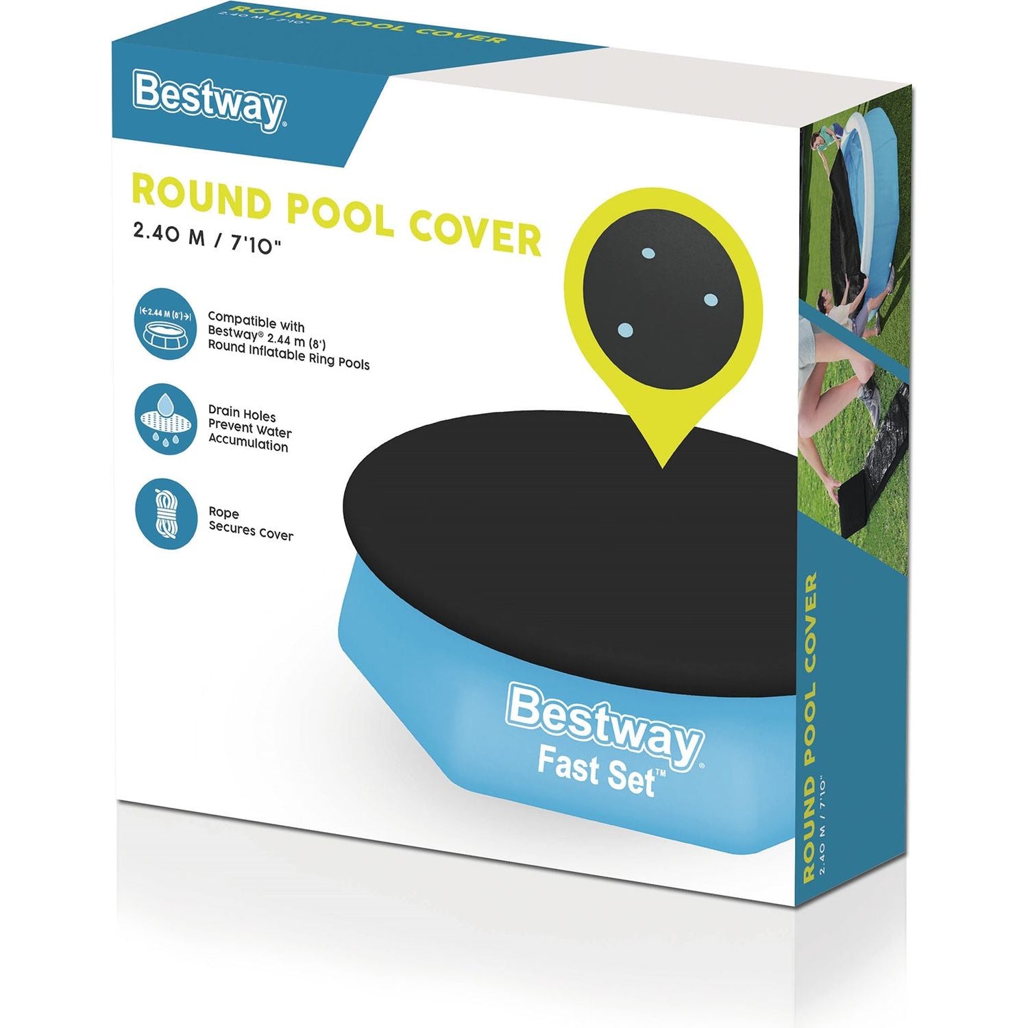 BESTWAY - Copertura rotonda per piscine fuori terra Fast Set da 244 cm