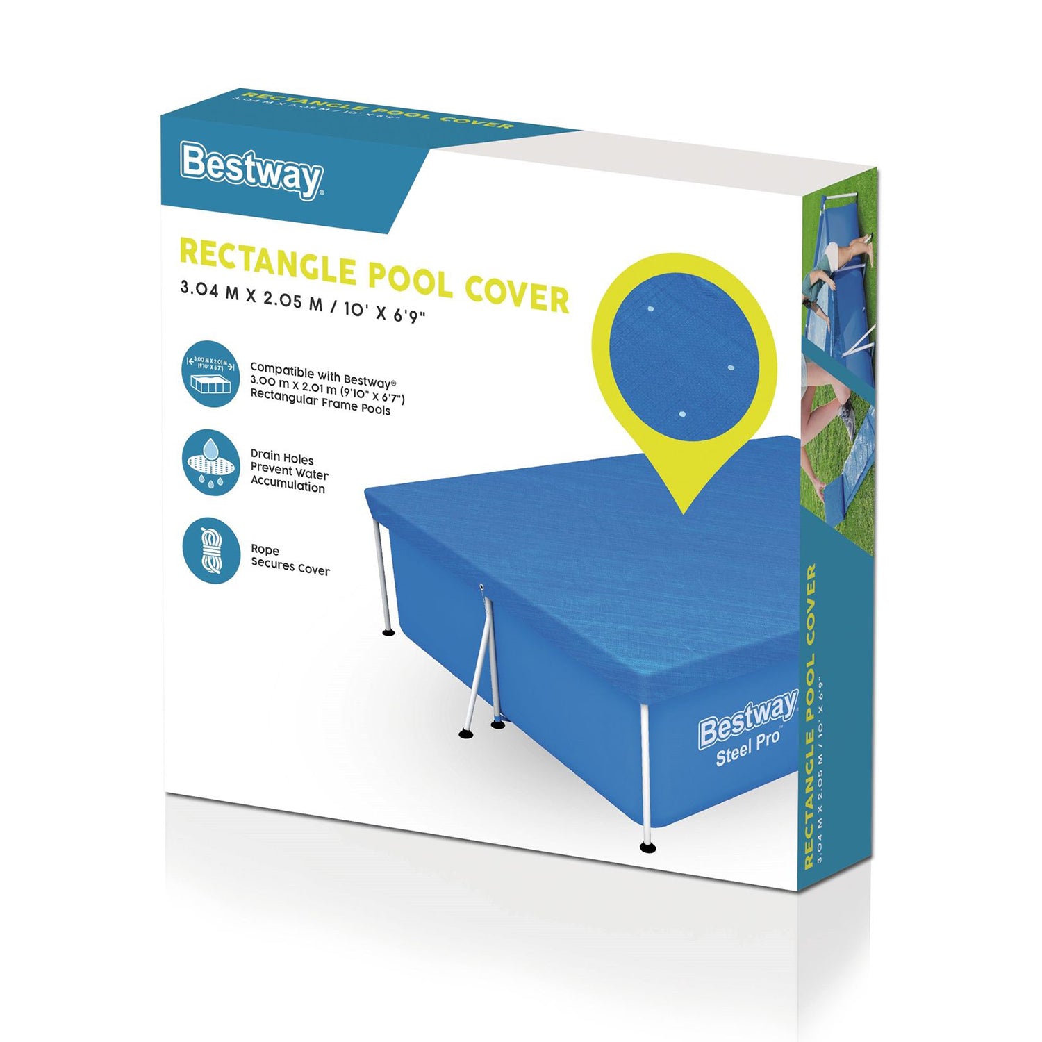 BESTWAY - Telo Copertura Rettangolare per piscine da 300x201 cm