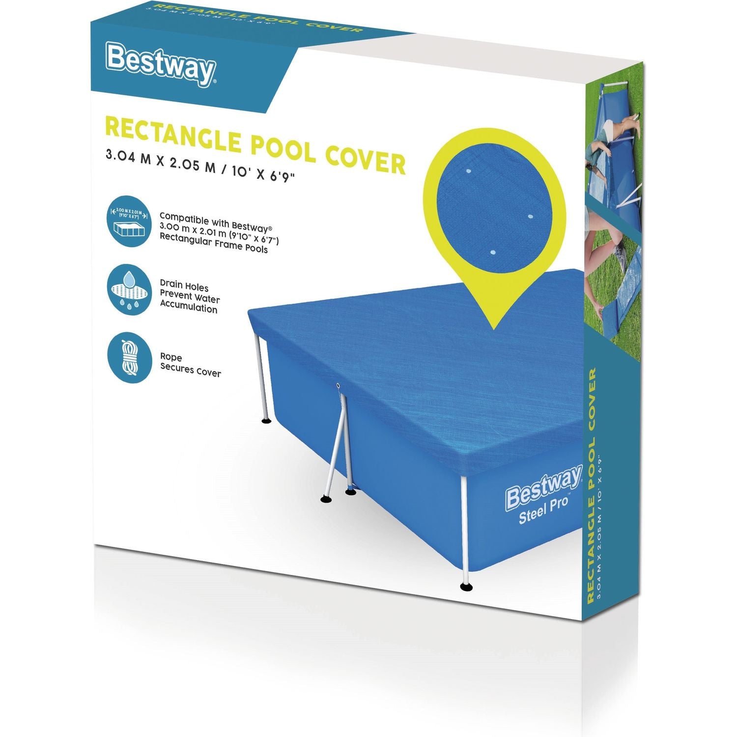 BESTWAY - Copertura rettangolare per piscine Steel Pro da 304x205 cm