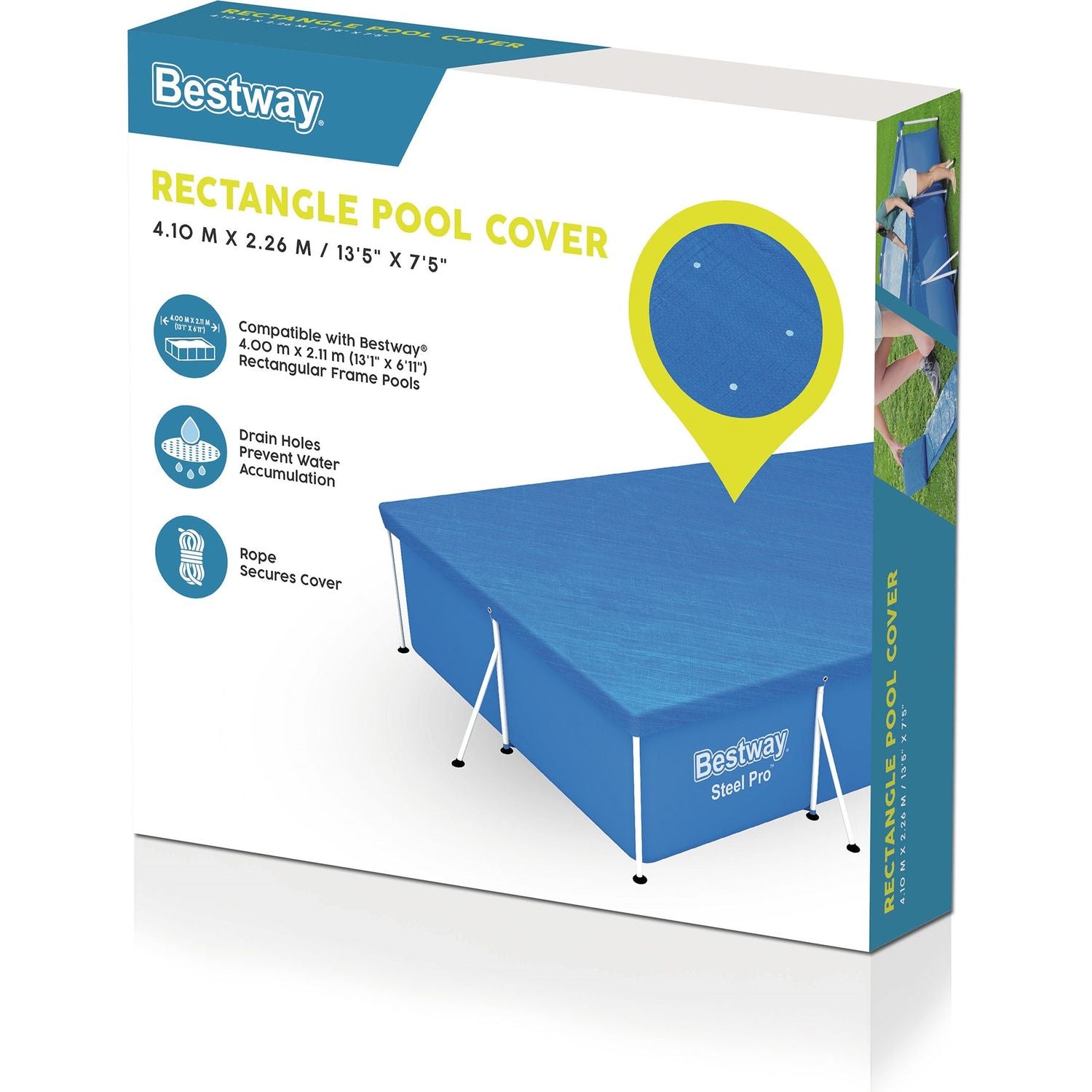 BESTWAY - Telo Copertura Rettangolare per piscine da 400x211 cm