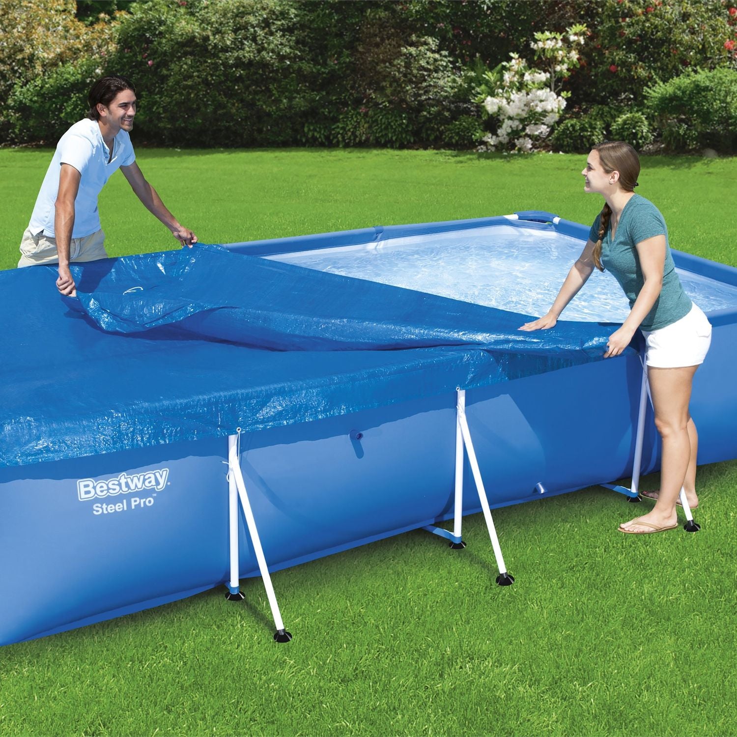 BESTWAY - Copertura rettangolare per piscine Steel Pro da 400x211 cm