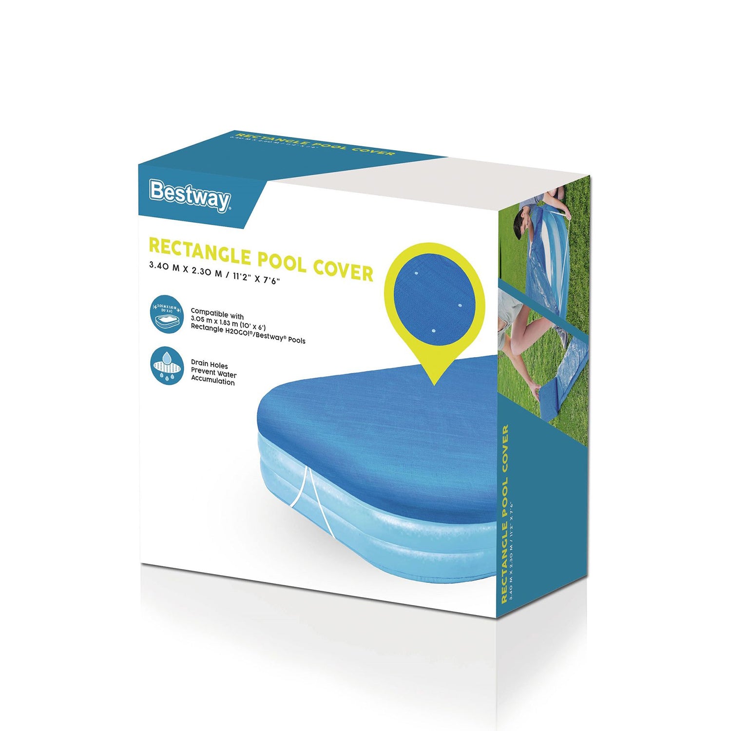 BESTWAY - Telo Copertura Rettangolare per Piscine Family da 305x183 cm