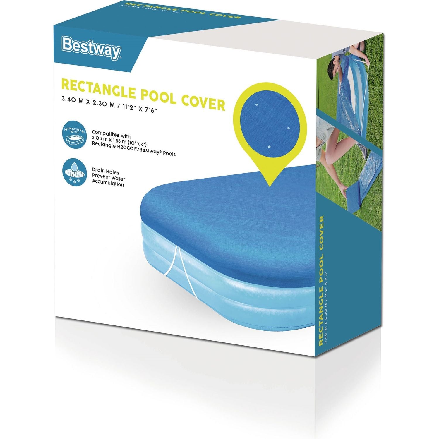 BESTWAY - Copertura rettangolare per piscine Family da 340x230 cm