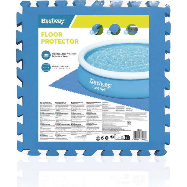 BESTWAY - Tappeto sotto piscina componibile e protettivo da 50x50 cm - set 9 pezzi