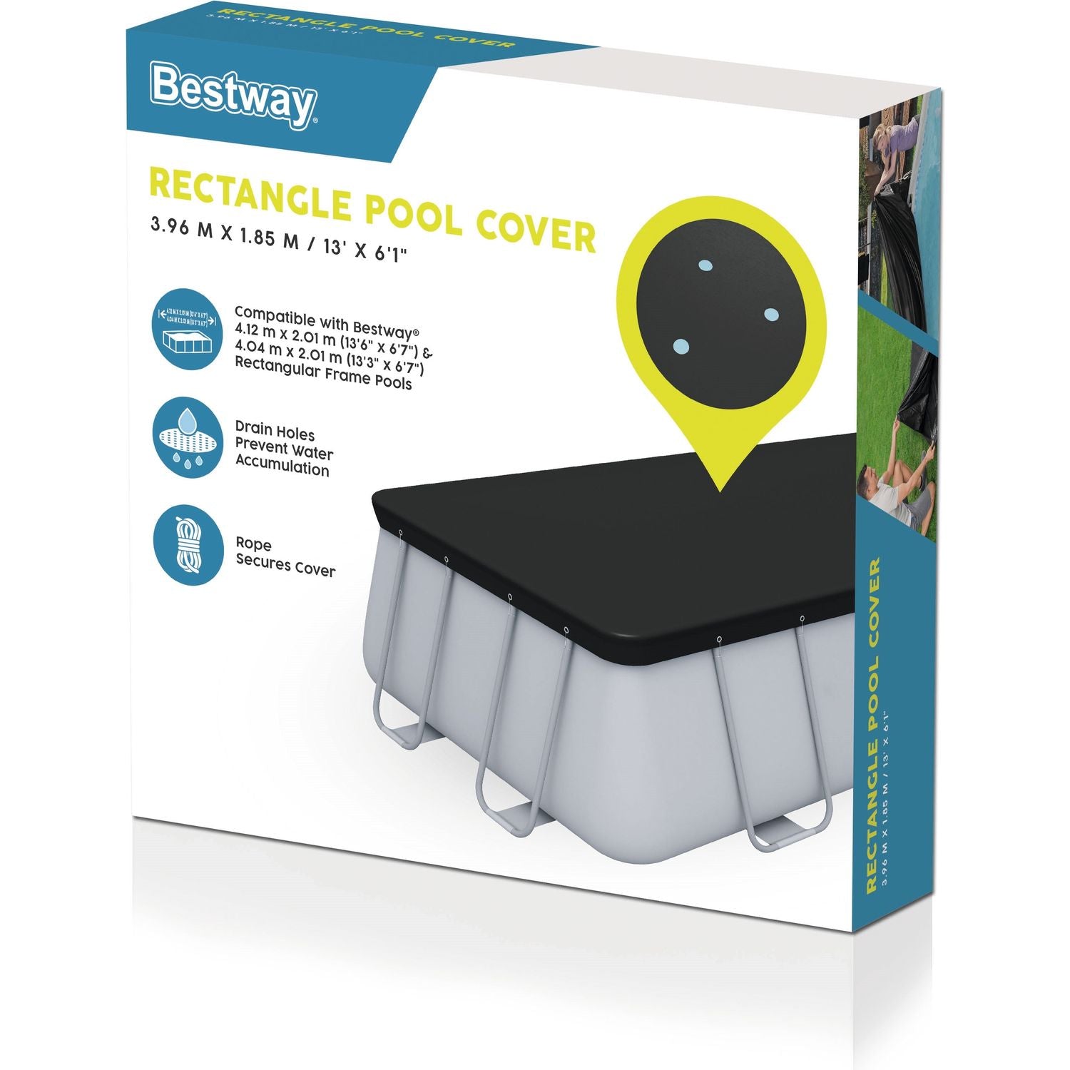 BESTWAY - Copertura rettangolare per piscine Power Steel da 404x201 cm e da 412x201 cm
