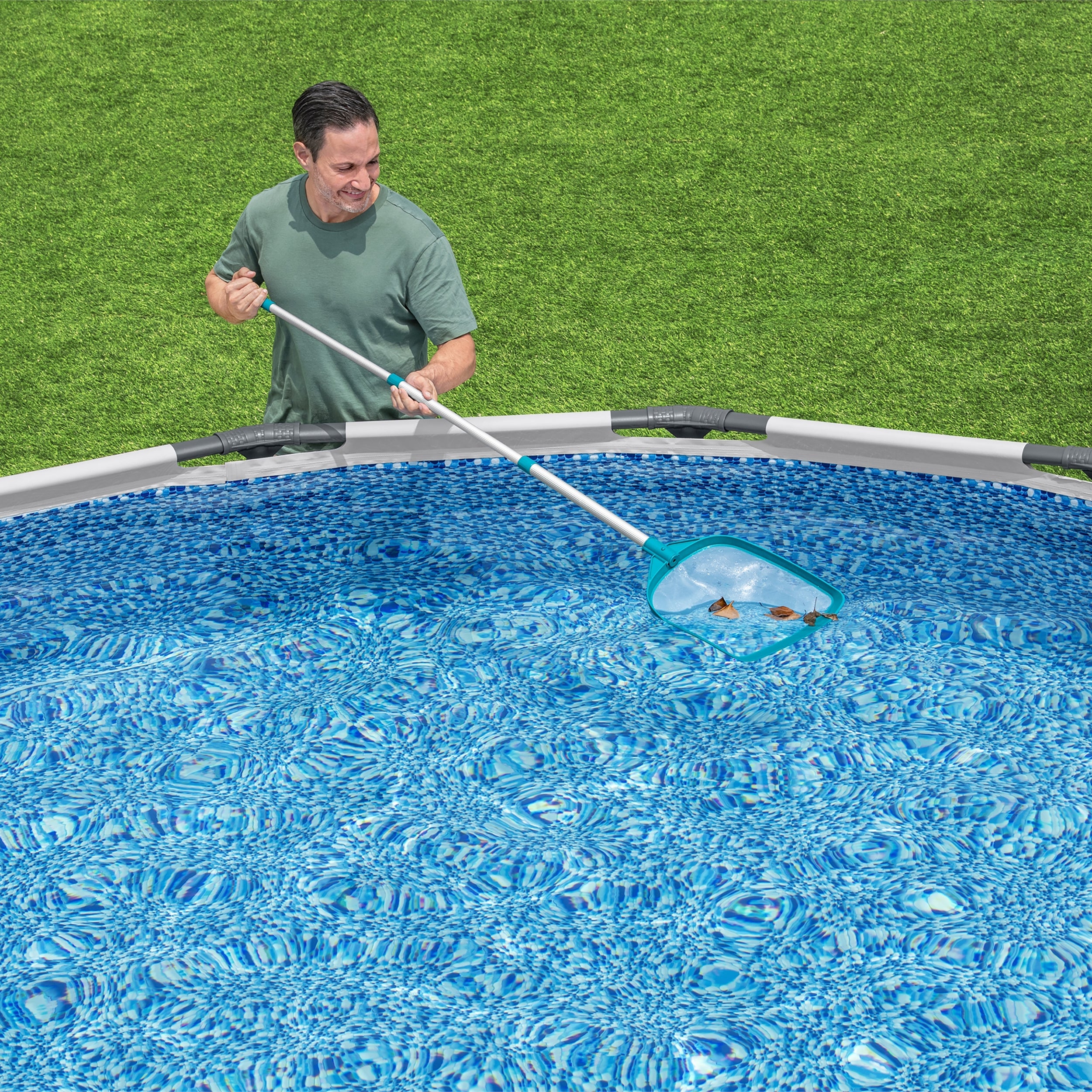 BESTWAY - Retino set Skimmer Flowclear AquaScoop per pulizia piscina - h163cm