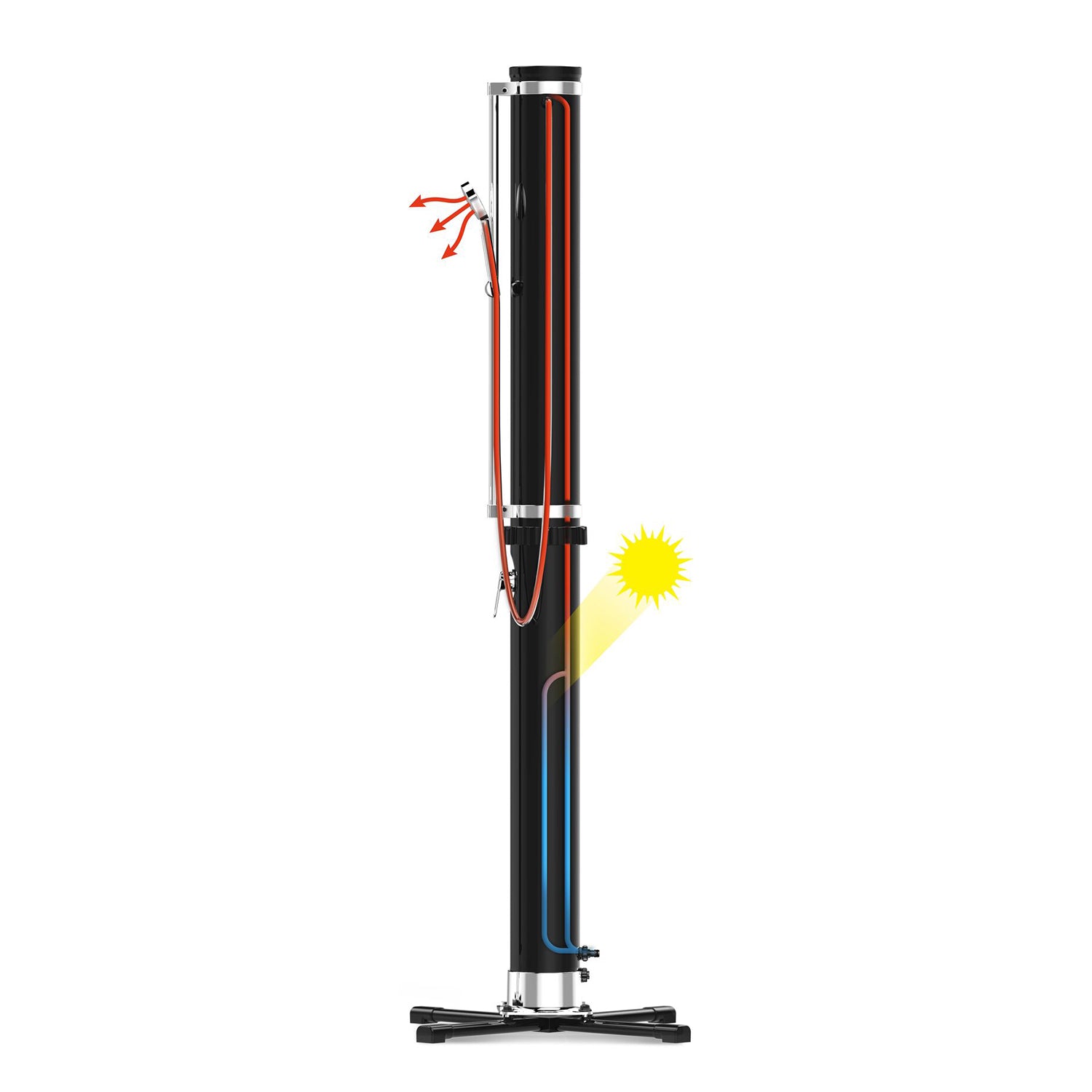 BESTWAY - Doccia Solare da Giardino SolarFlow 35 litri - h218x62x62 cm
