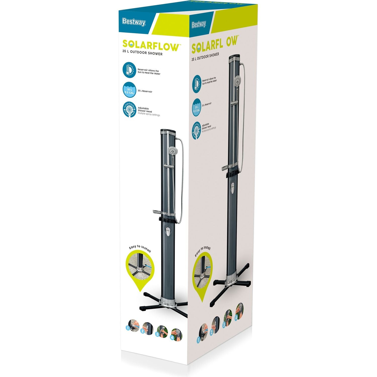 BESTWAY - Doccia solare da giardino SolarFlow 35 litri - h218x62x62 cm