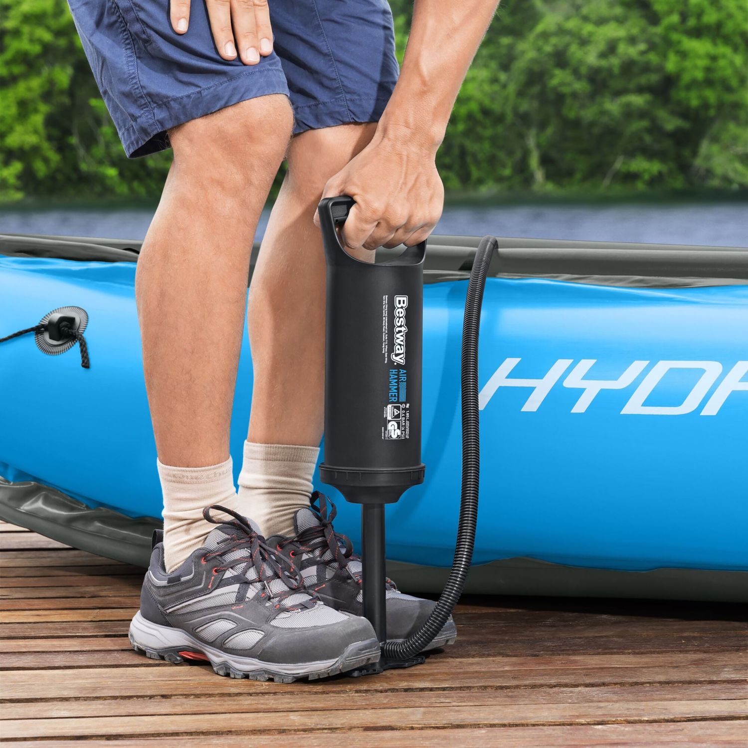 BESTWAY - Pompa manuale di gonfiaggio Air Hammer h35 cm