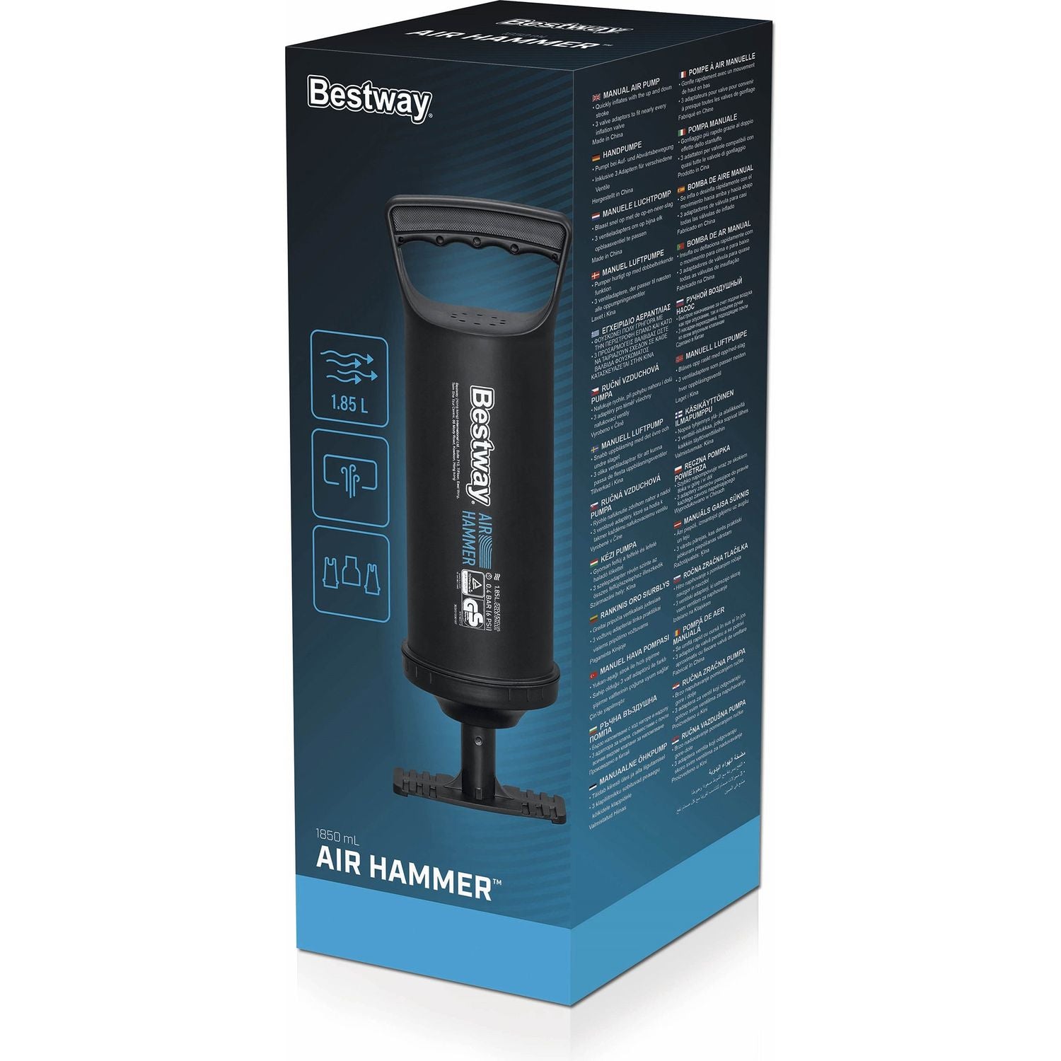BESTWAY - Pompa manuale di gonfiaggio Air Hammer h35 cm
