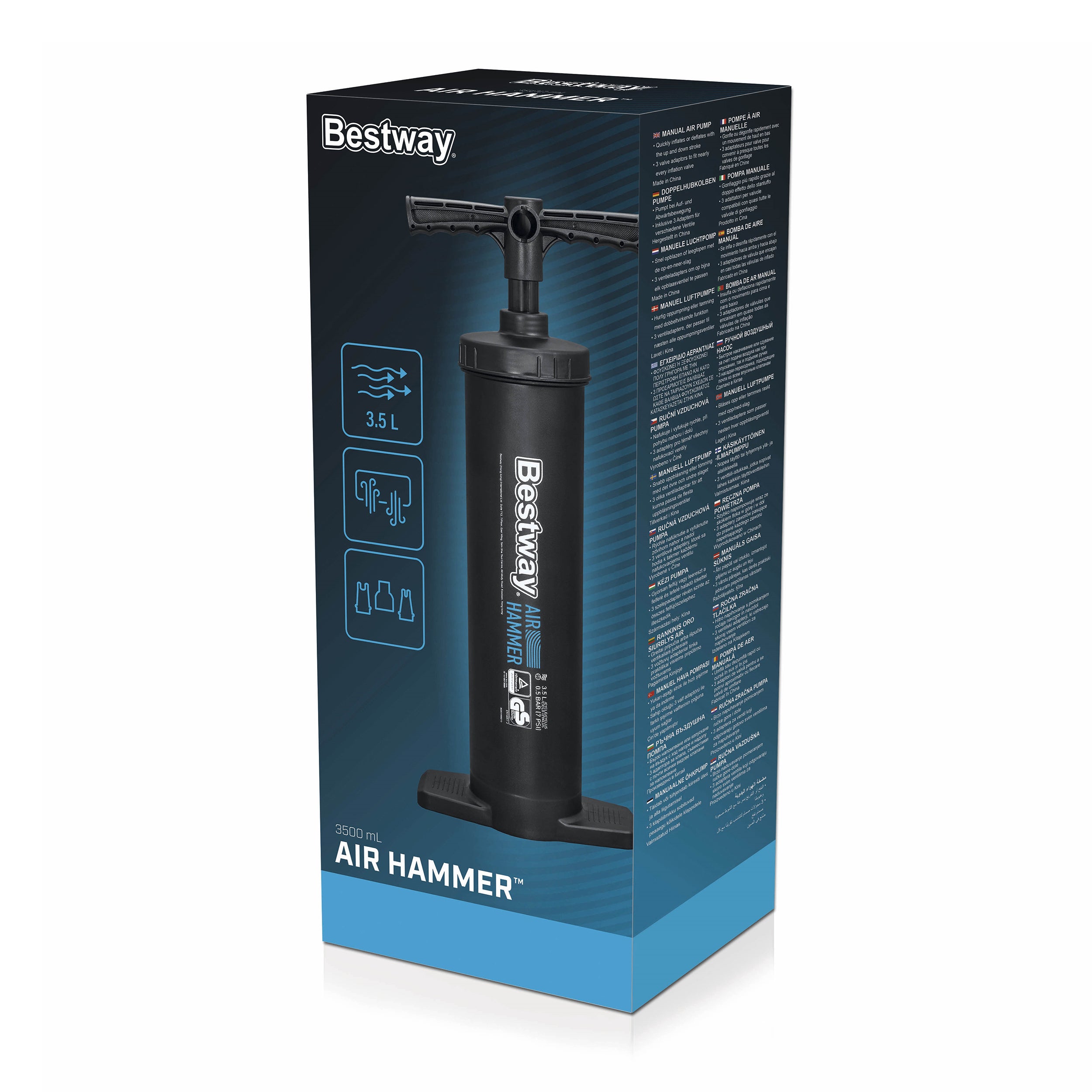 BESTWAY - Pompa manuale di gonfiaggio Air Hammer h48 cm