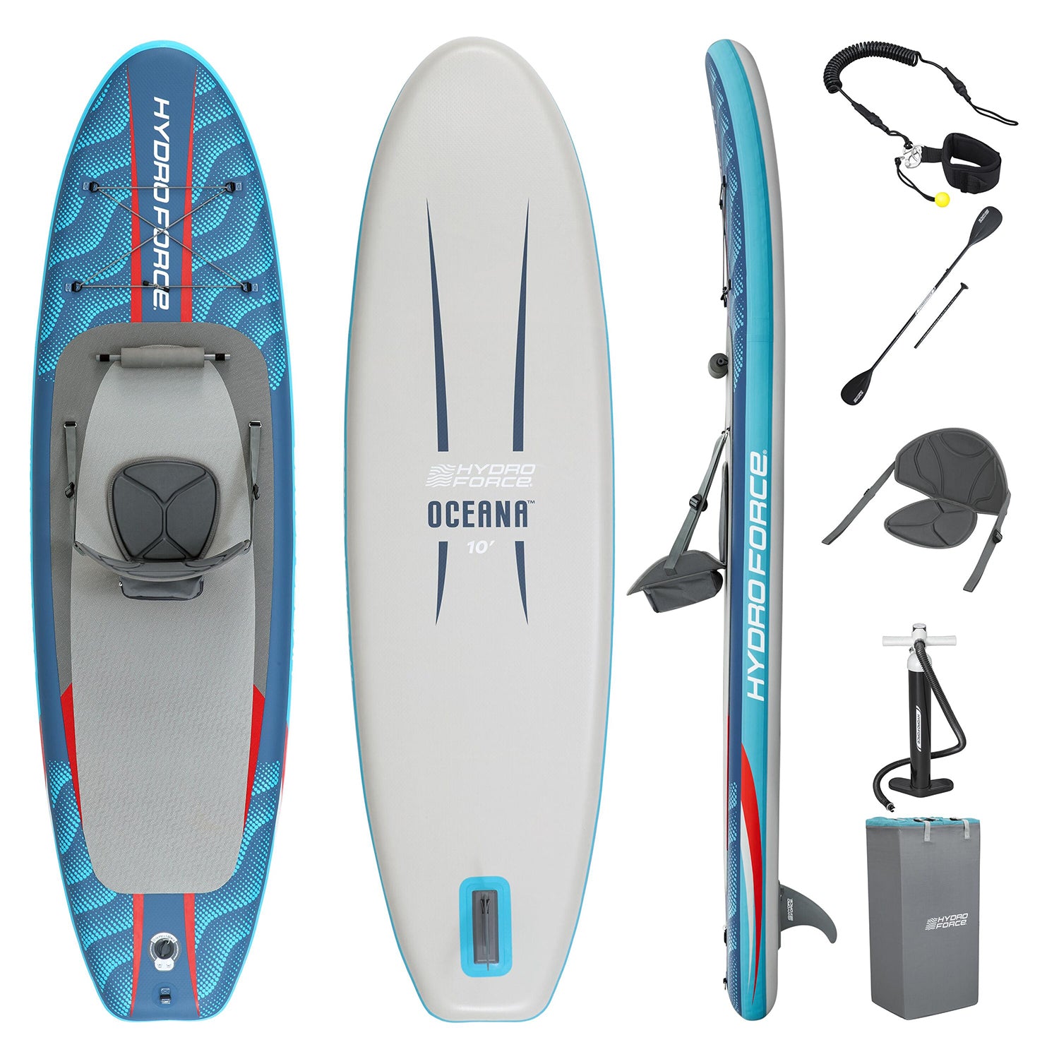 BESTWAY - Tavola da SUP Gonfiabile 2-in-1 Hydro Force Oceana™ 305x84 cm - Stand Up Paddle & Kayak Set Completo