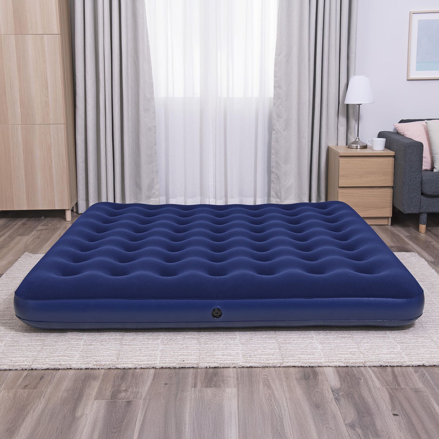 BESTWAY - Materasso Matrimoniale Gonfiabile da campeggio Blu - h22x203x183 cm