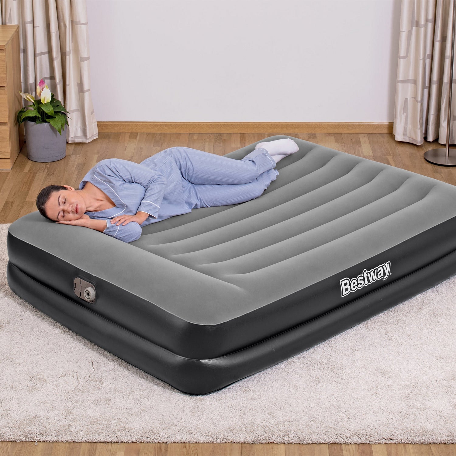 BESTWAY - Materasso Matrimoniale gonfiabile Tritech con pompa integrata - h46x203x152 cm