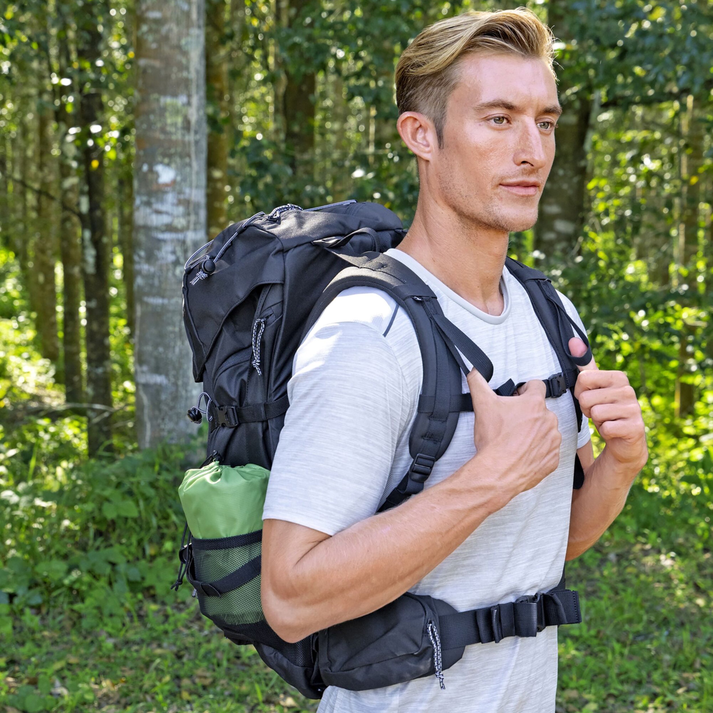 BESTWAY - Materasso Singolo gonfiabile da campeggio Verde WanderLite - h6,5x188x58,5 cm