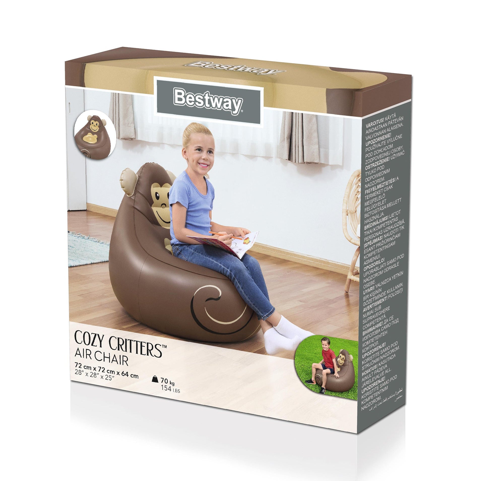 BESTWAY - Poltrona gonfiabile Baby Cozy Critters
