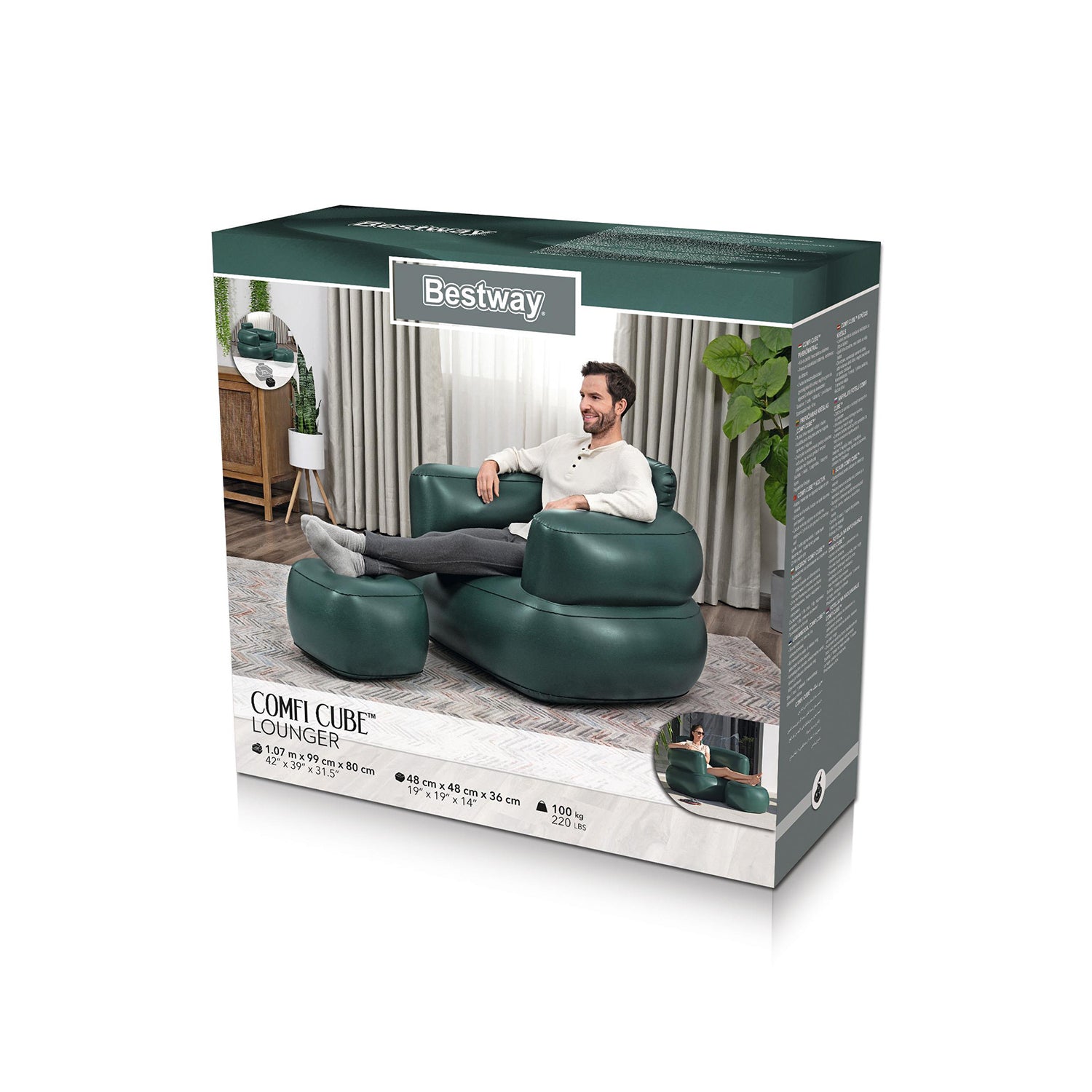 BESTWAY - Poltrona gonfiabile con pouf Comfi Cube