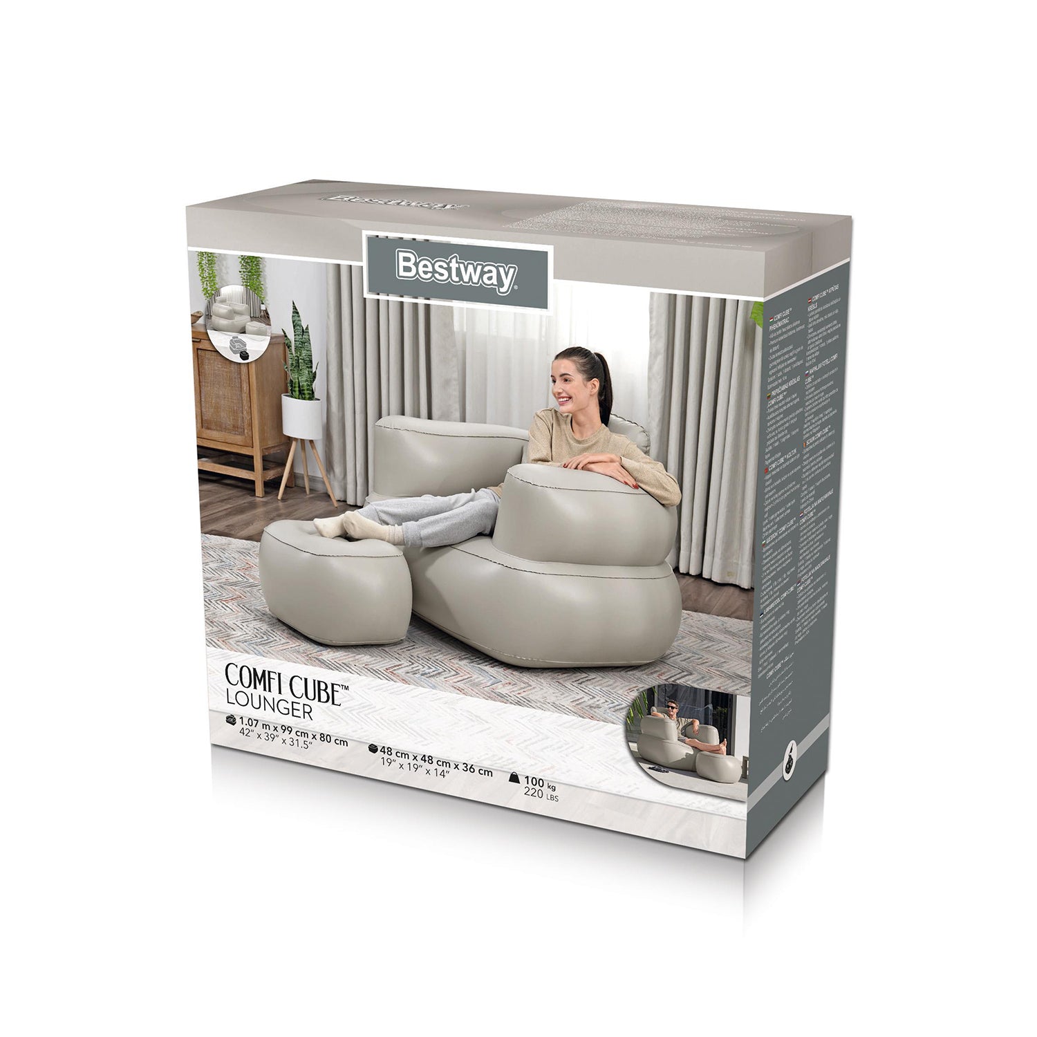 BESTWAY - Poltrona gonfiabile con pouf Comfi Cube