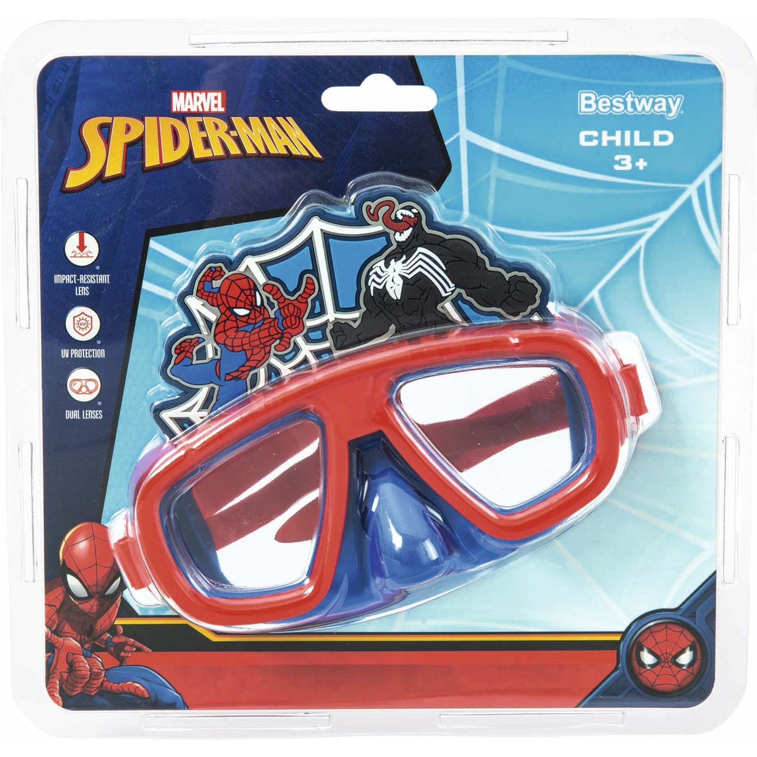 BESTWAY - Maschera Subacquea Spiderman a partire dai 3 anni