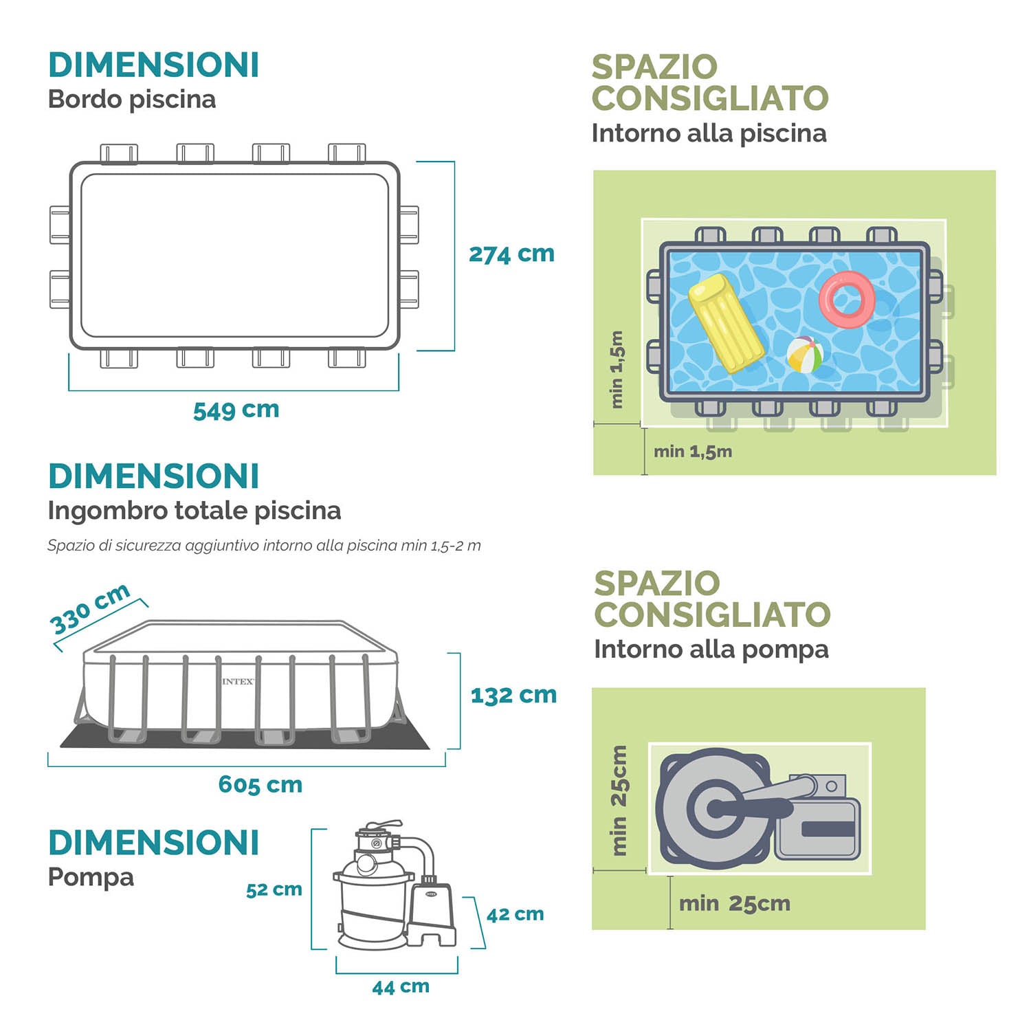 INTEX - Piscina Rettangolare Ultra XTR Frame - altezza 132x549x274 cm