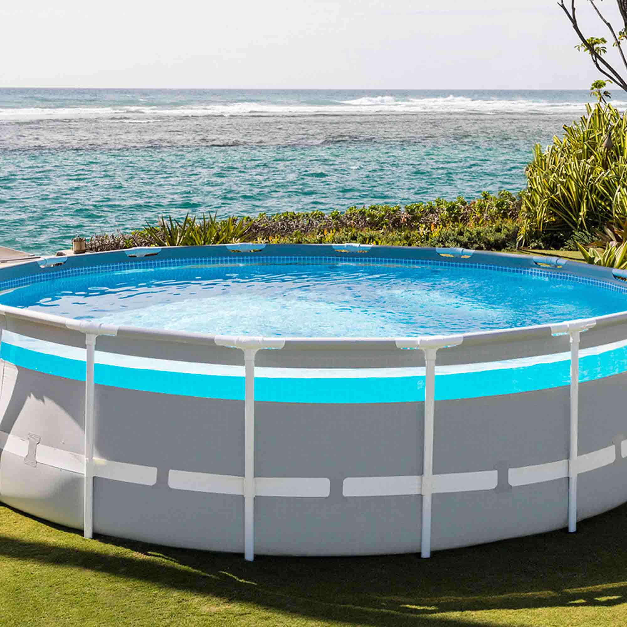 INTEX - Piscina Rotonda Prisma Frame Clearview - altezza 122 cm diametro 488 cm