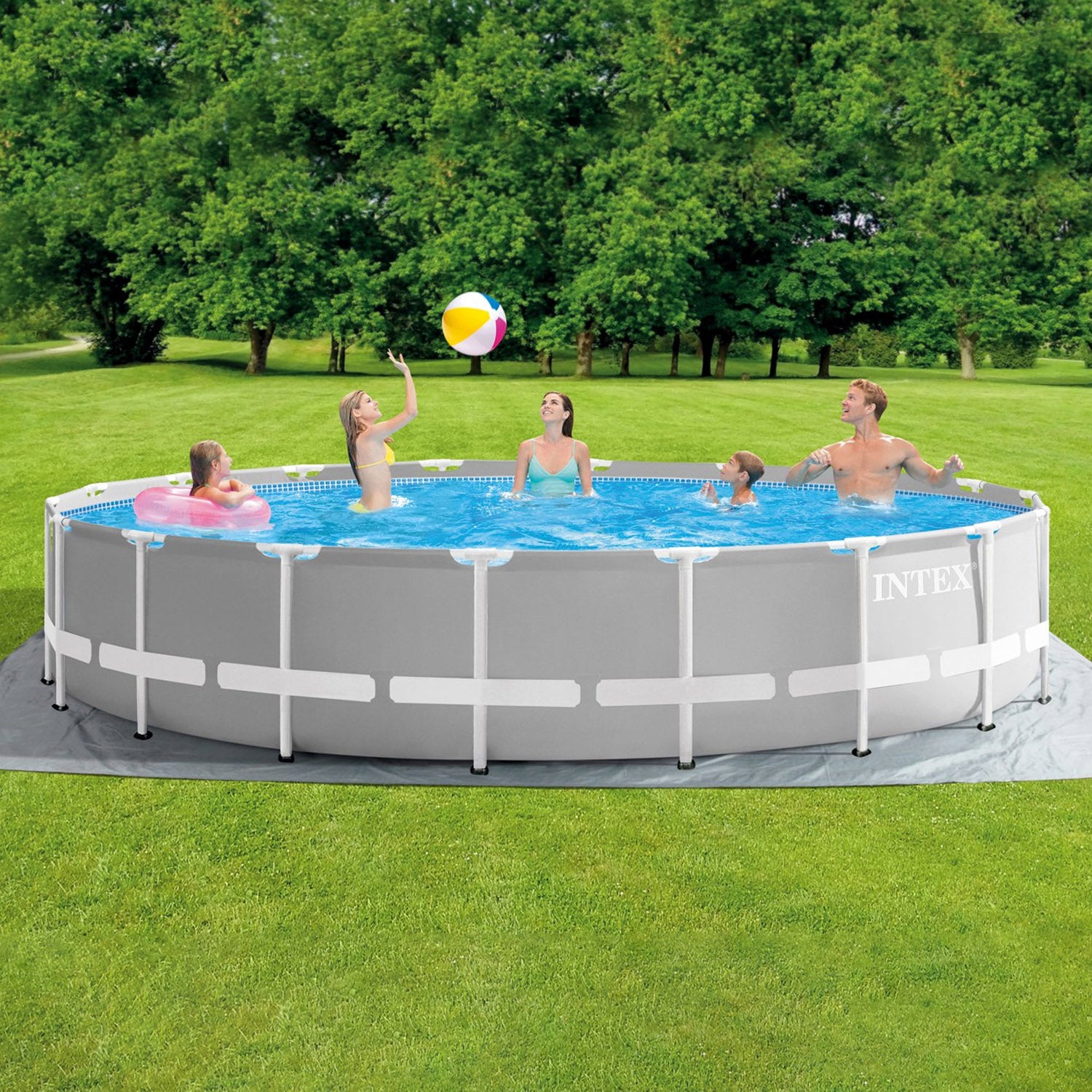 INTEX - Piscina Rotonda Prisma Frame - altezza 122 cm diametro 549 cm