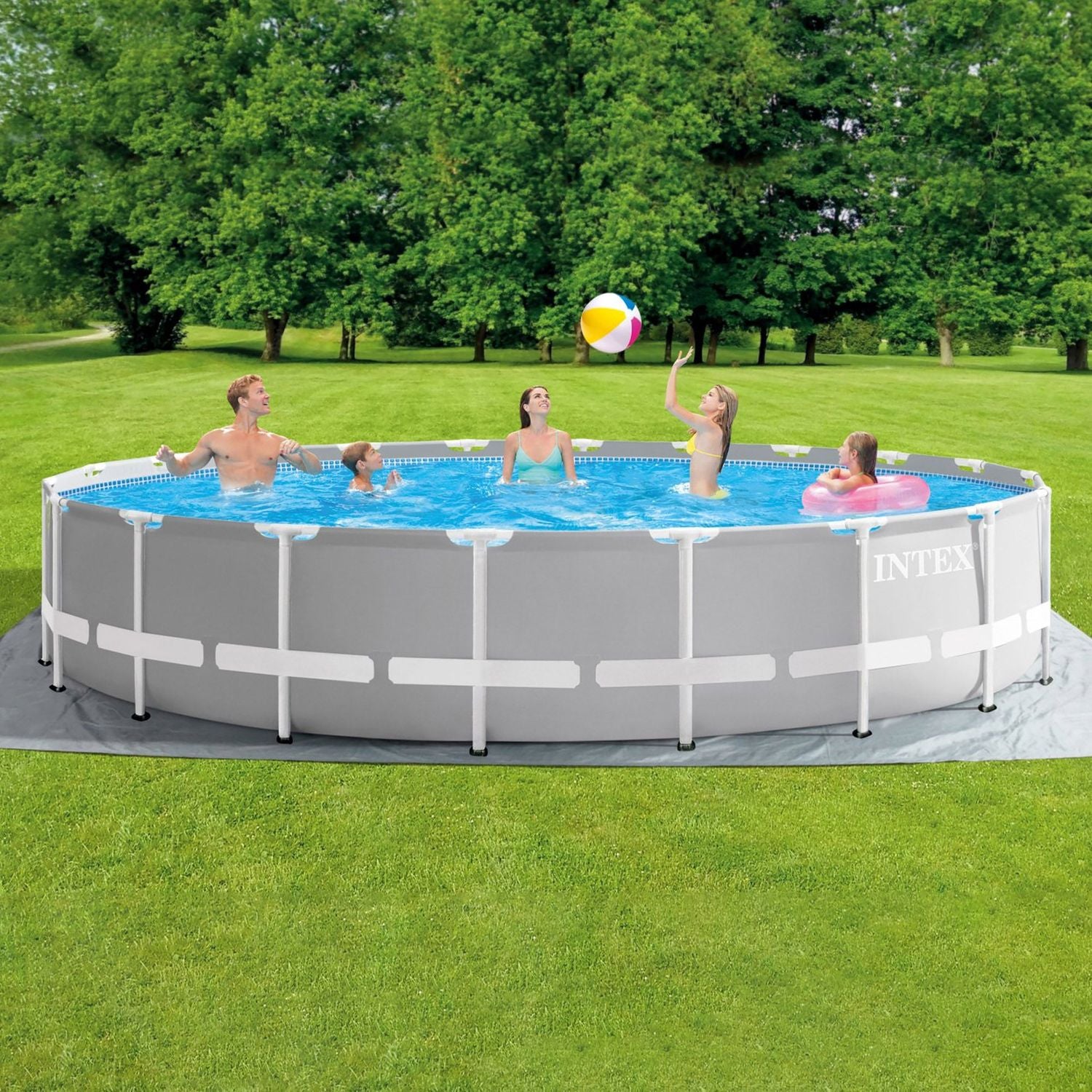 INTEX - Piscina Rotonda Prisma Frame - altezza 132x610x610 cm