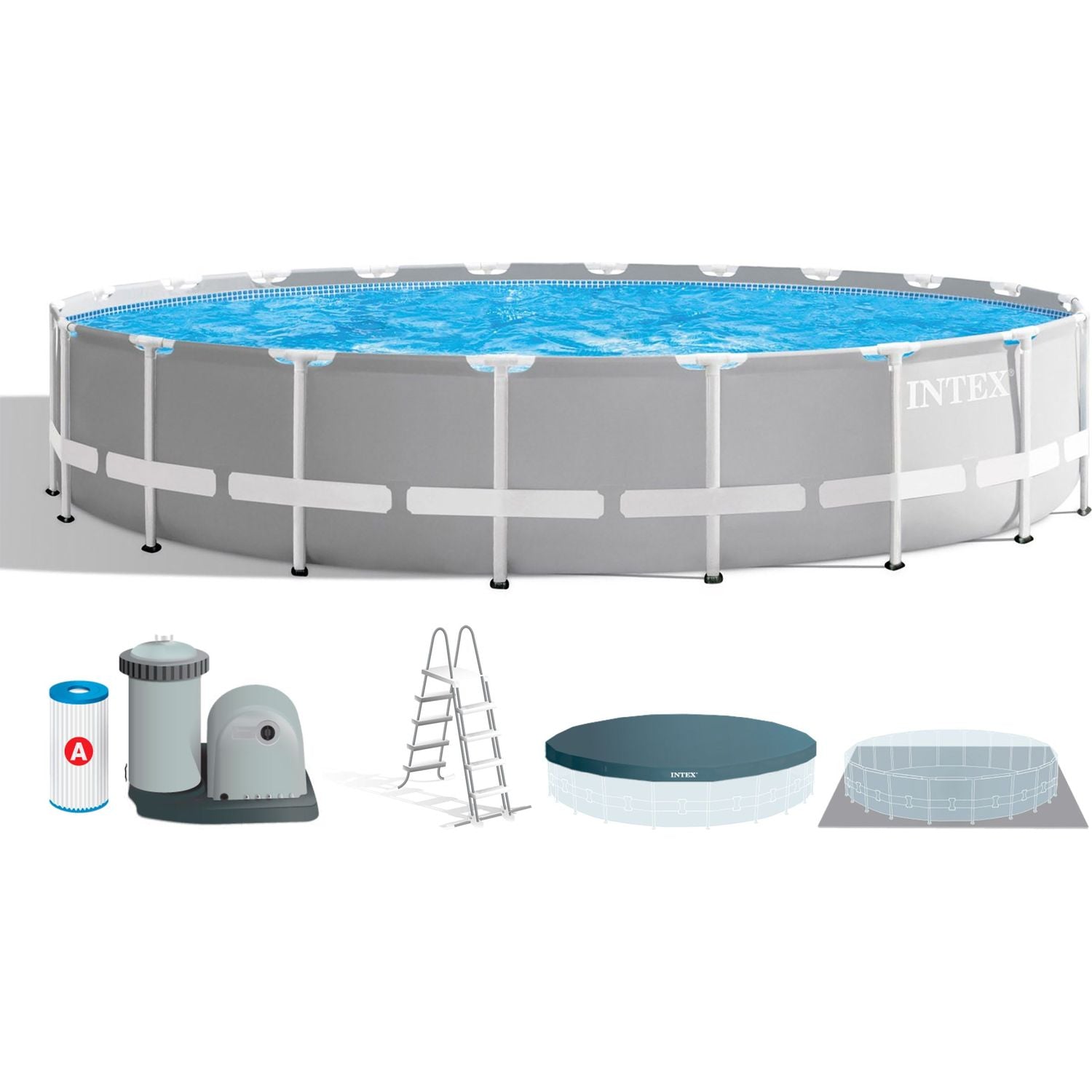 INTEX - Piscina Rotonda Prisma Frame - altezza 132x610x610 cm