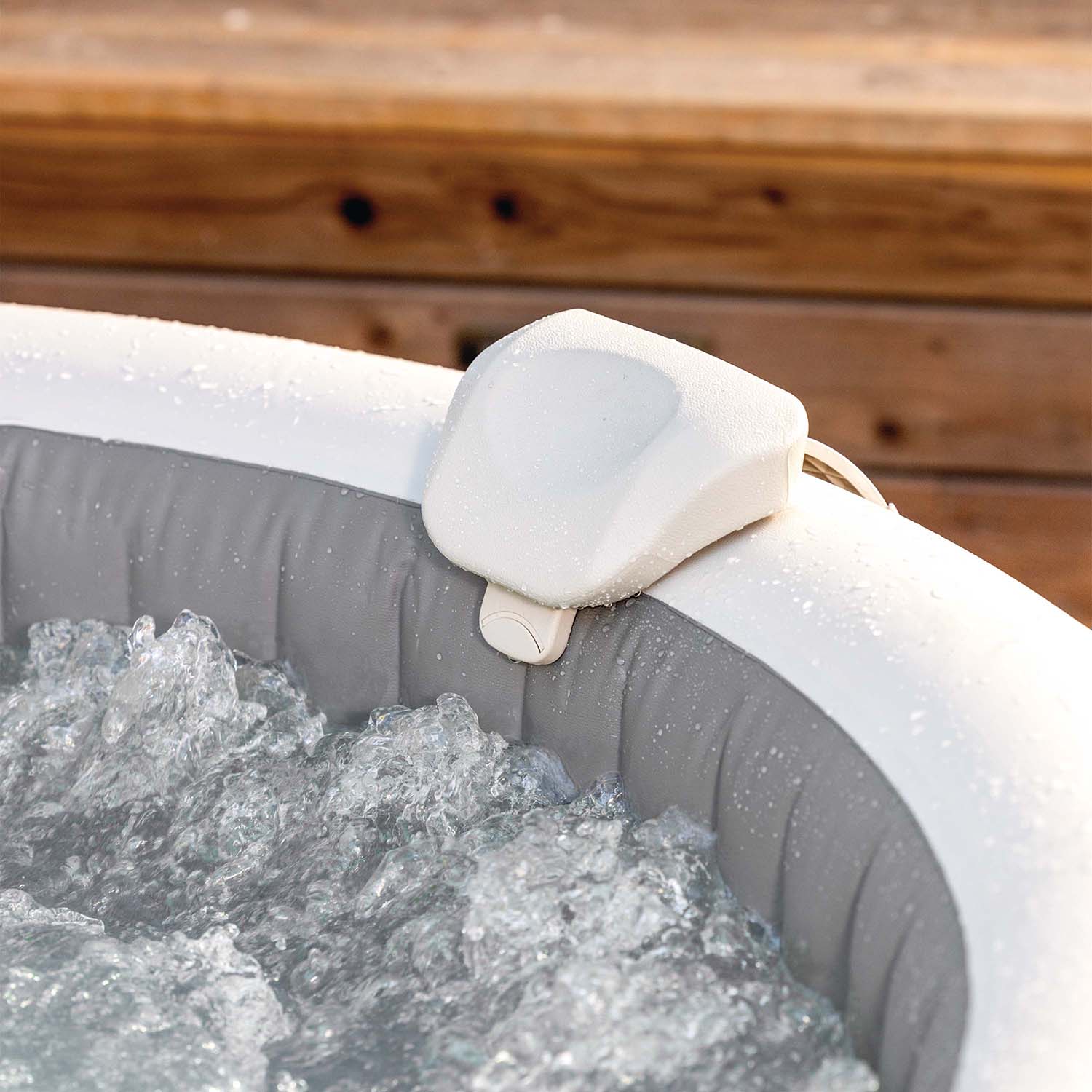 INTEX - Spa Idromassaggio PureSpa™ Greywood Deluxe™ 6 Posti Grigio Effetto Legno - altezza 71 cm diametro 216 cm