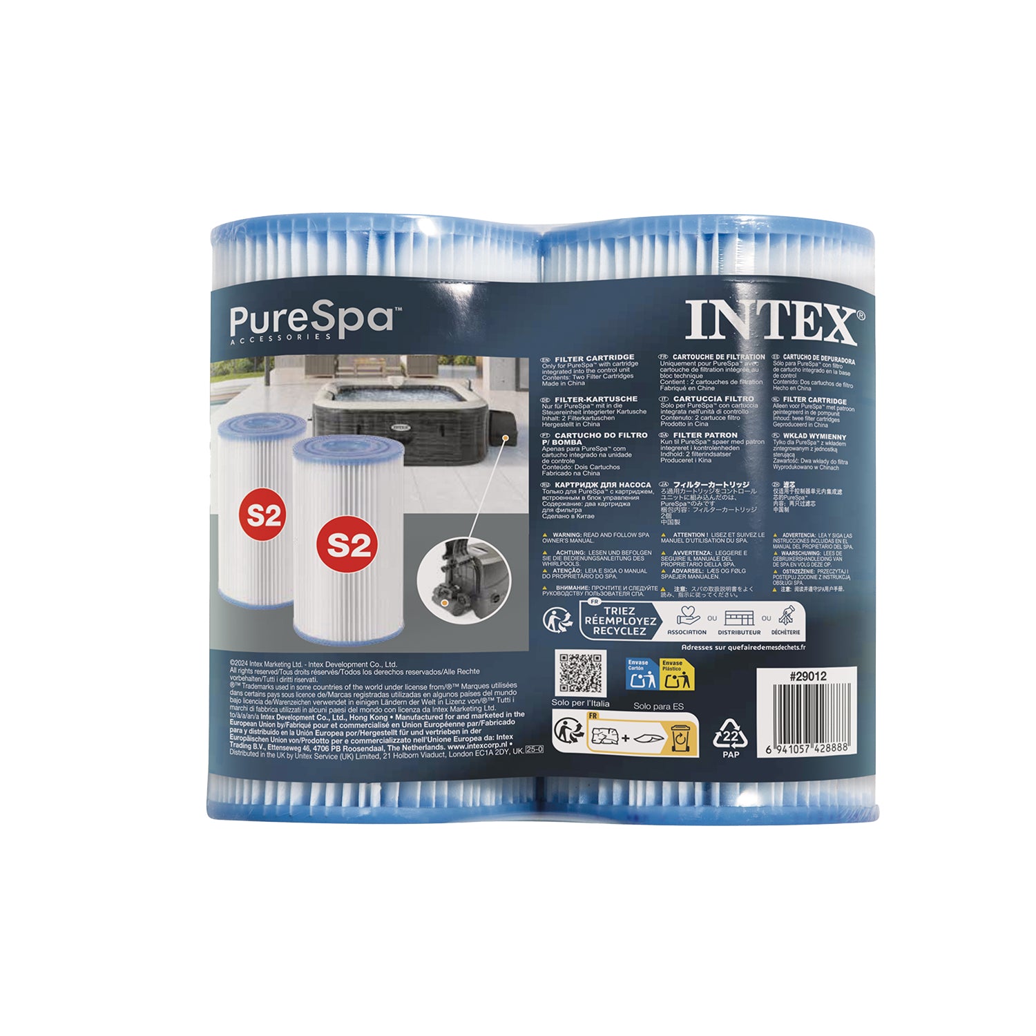 INTEX - Cartuccia Filtro PureSpa Modello S2 - set 2 pezzi
