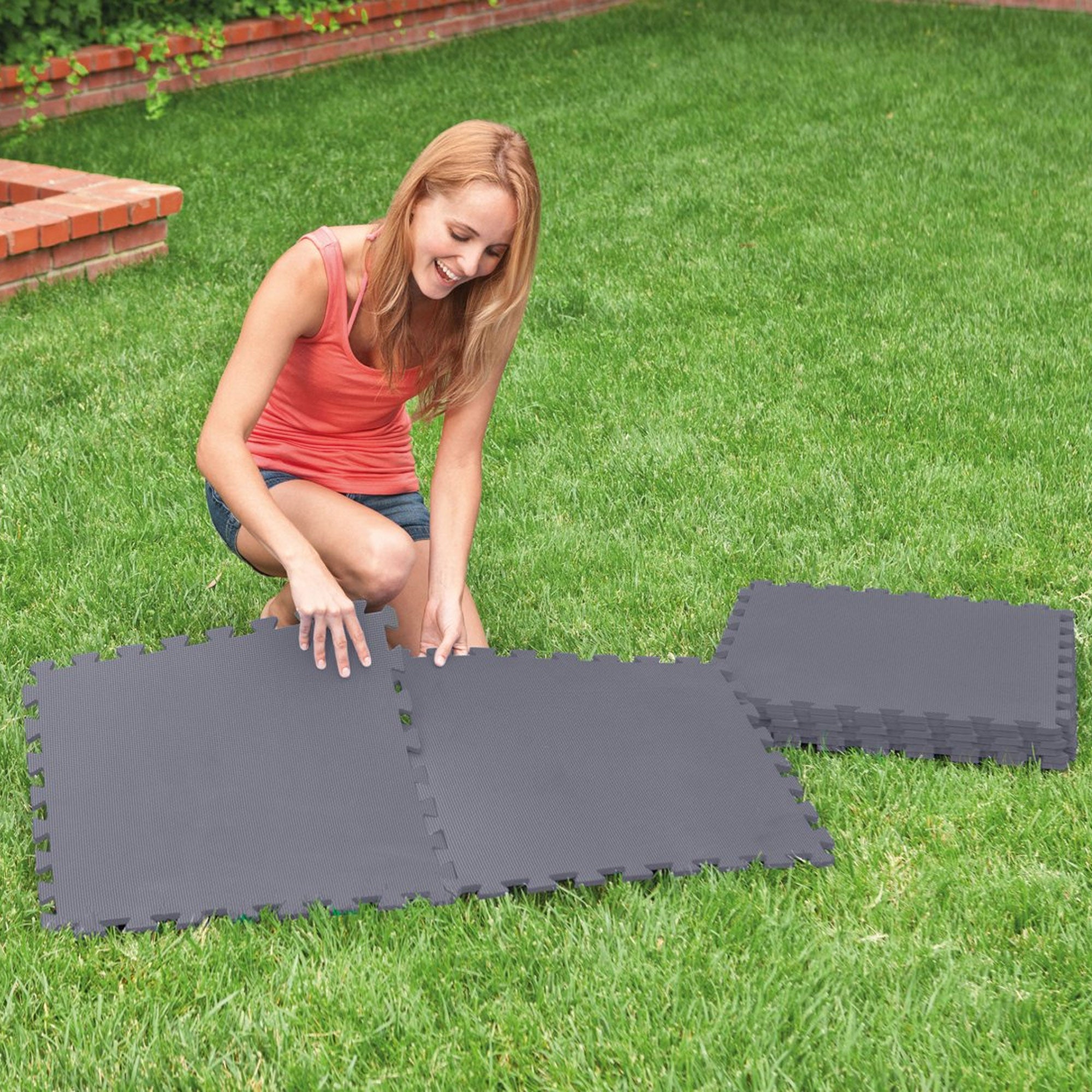 INTEX - Tappeto Sotto Piscina Componibile Grigio 50x50 cm - set 8 pezzi