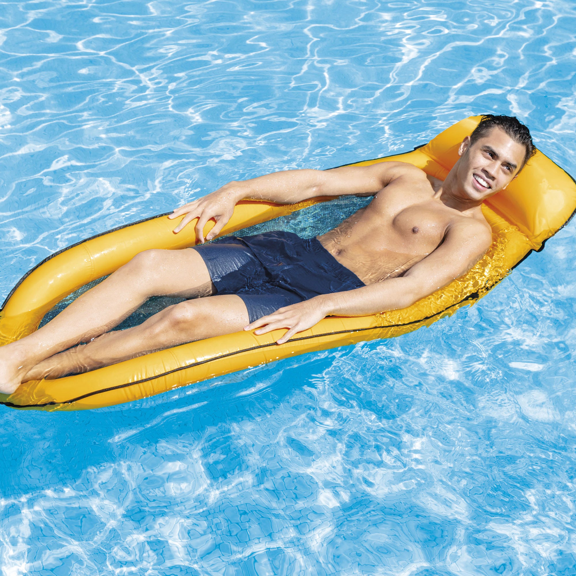 INTEX - Amaca Gonfiabile Mare con Rete Multicolore 178x94 cm