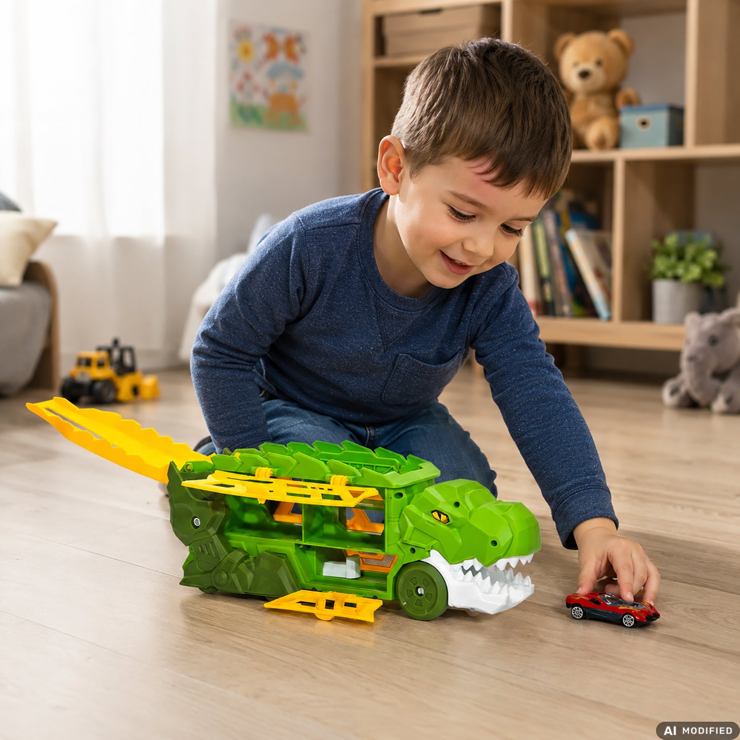 TU GIOCHI - Dino Truck Trasportatore Dinosauro 2 in 1 con Macchinina