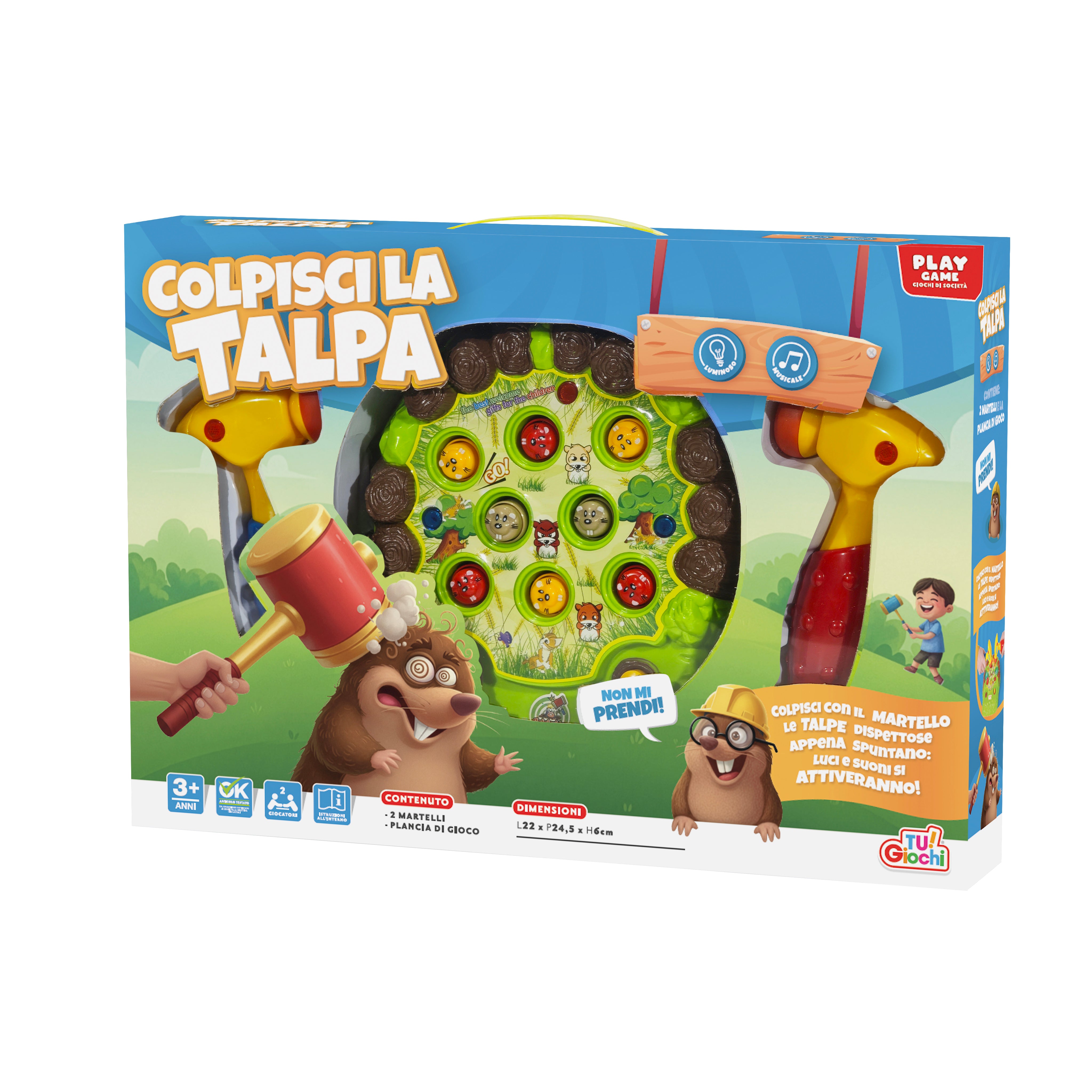 TU GIOCHI - Colpisci la Talpa Gioco con Luci e Suoni 3+ Anni