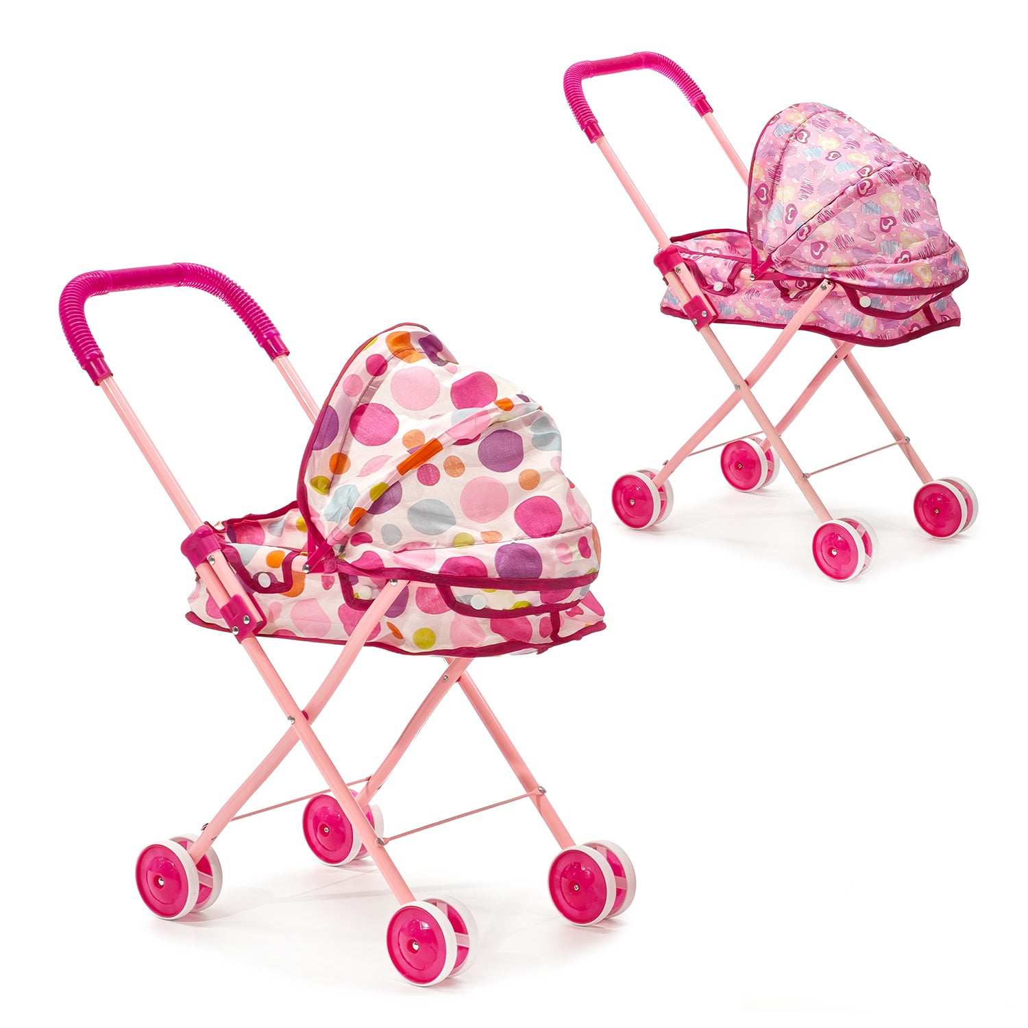 TU GIOCHI - Carrozzina Rosa Giocattolo Richiudibile - h51x35x26,5 cm