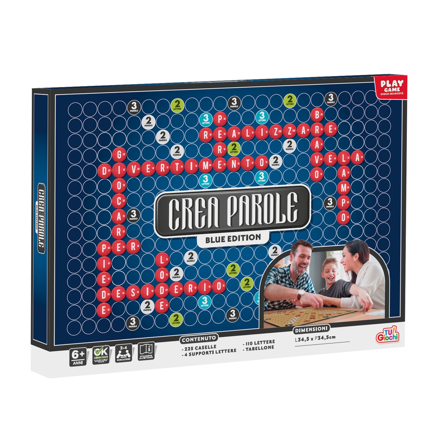 TU GIOCHI - Crea Parole Blue Edition Gioco di Società di Parole 2-4 Giocatori, 6+ Anni