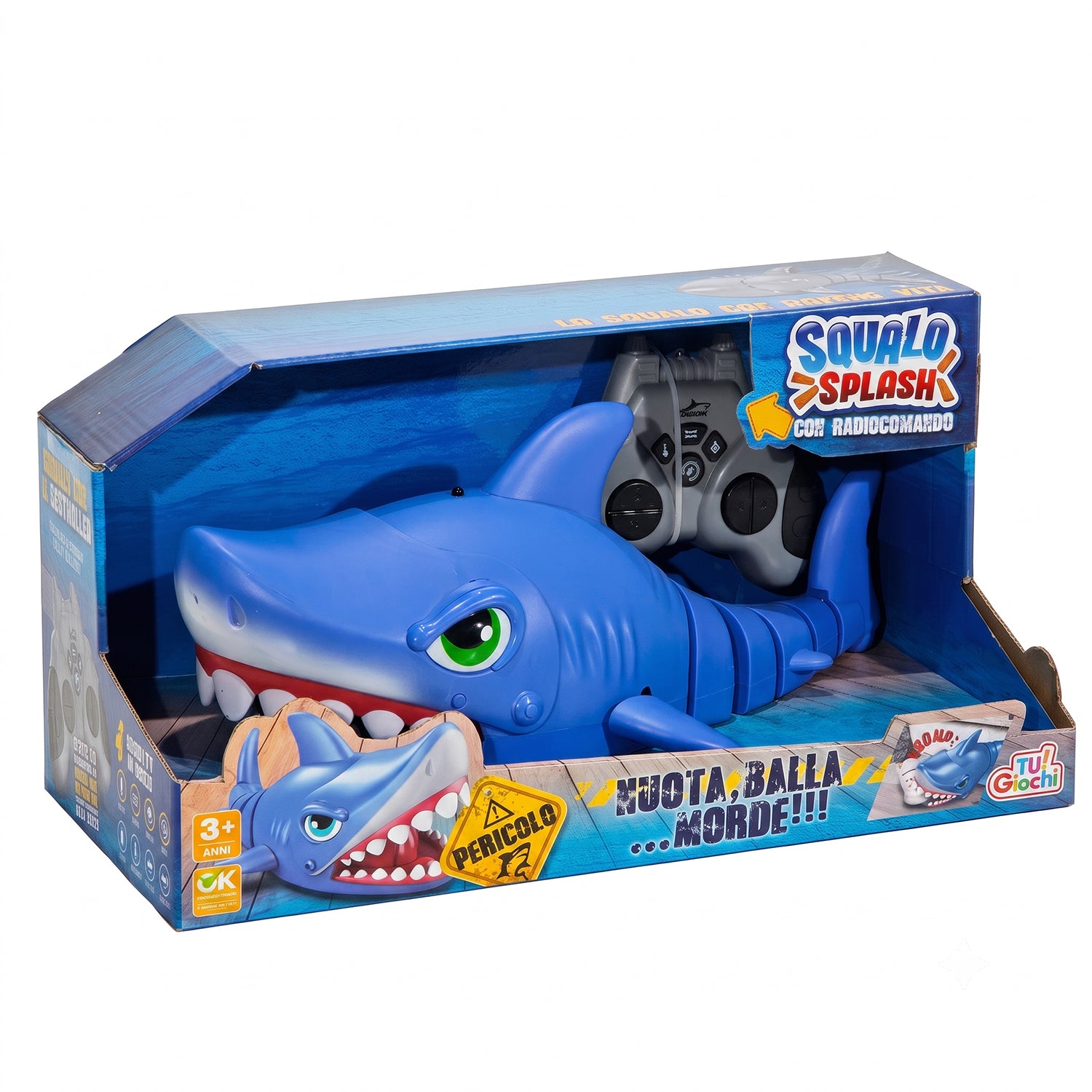 TU GIOCHI - Squalo Splash Radiocomandato 4 Modalità di Gioco 3+ Anni