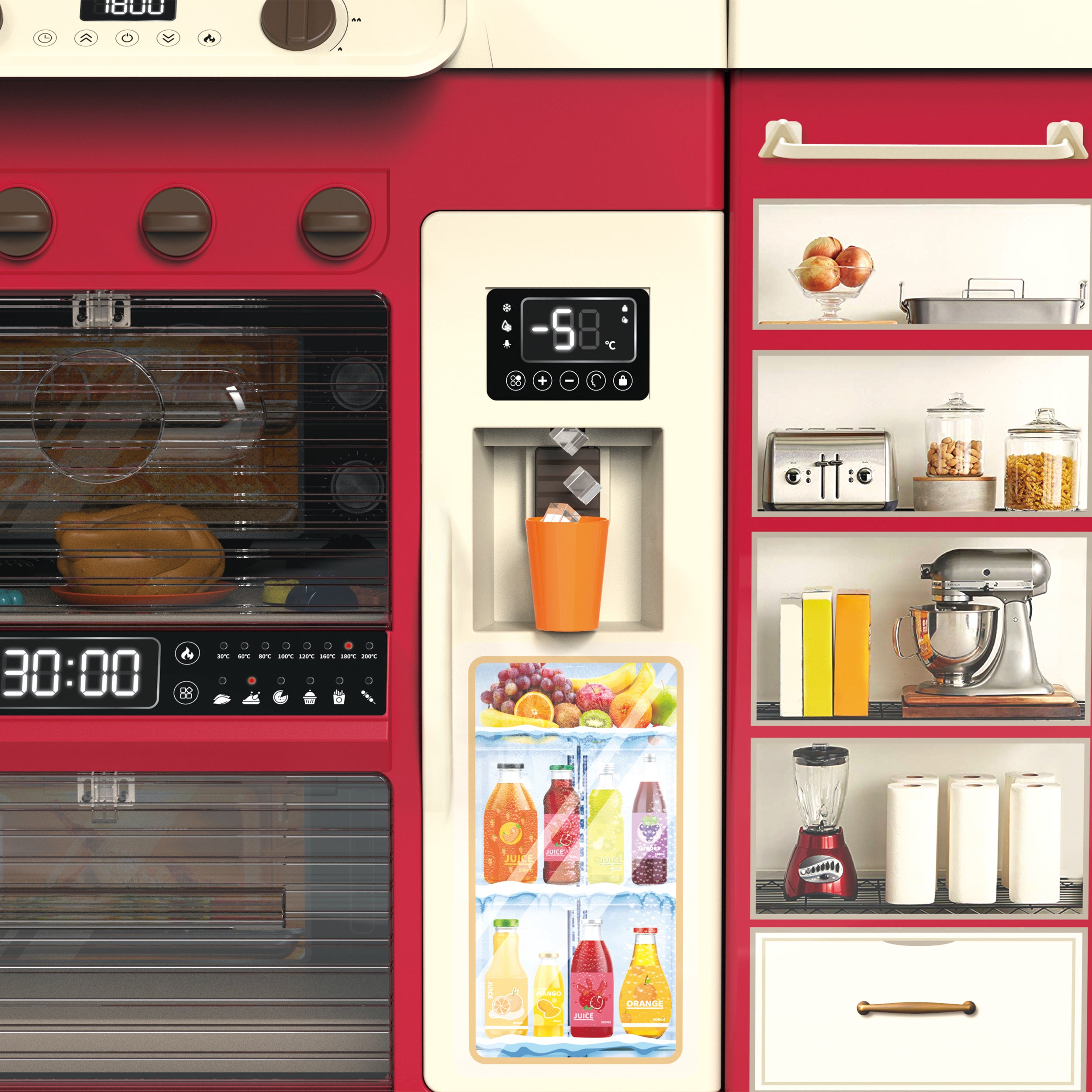 TU GIOCHI - Mini Chef Crea Delizie Cucina Giocattolo con Vapore, Acqua Vera e 71 Accessori