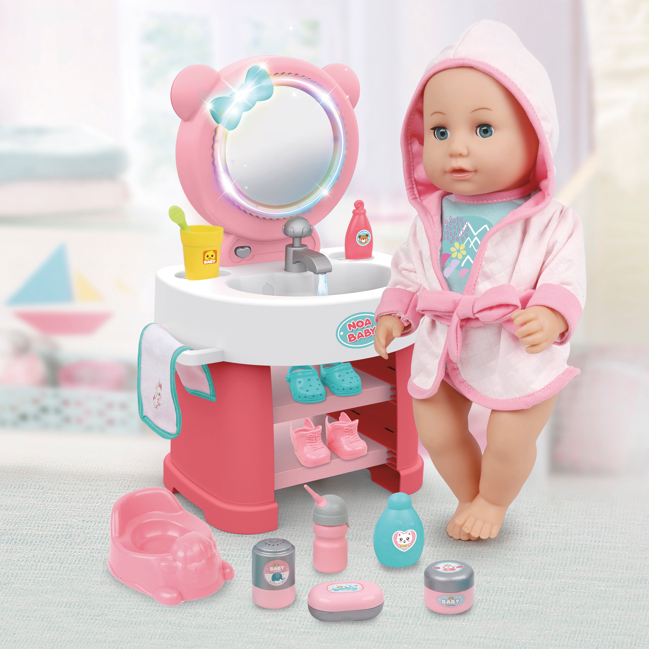 TU GIOCHI - Noa Baby Bambola Interattiva con Suoni, Luci e Accessori