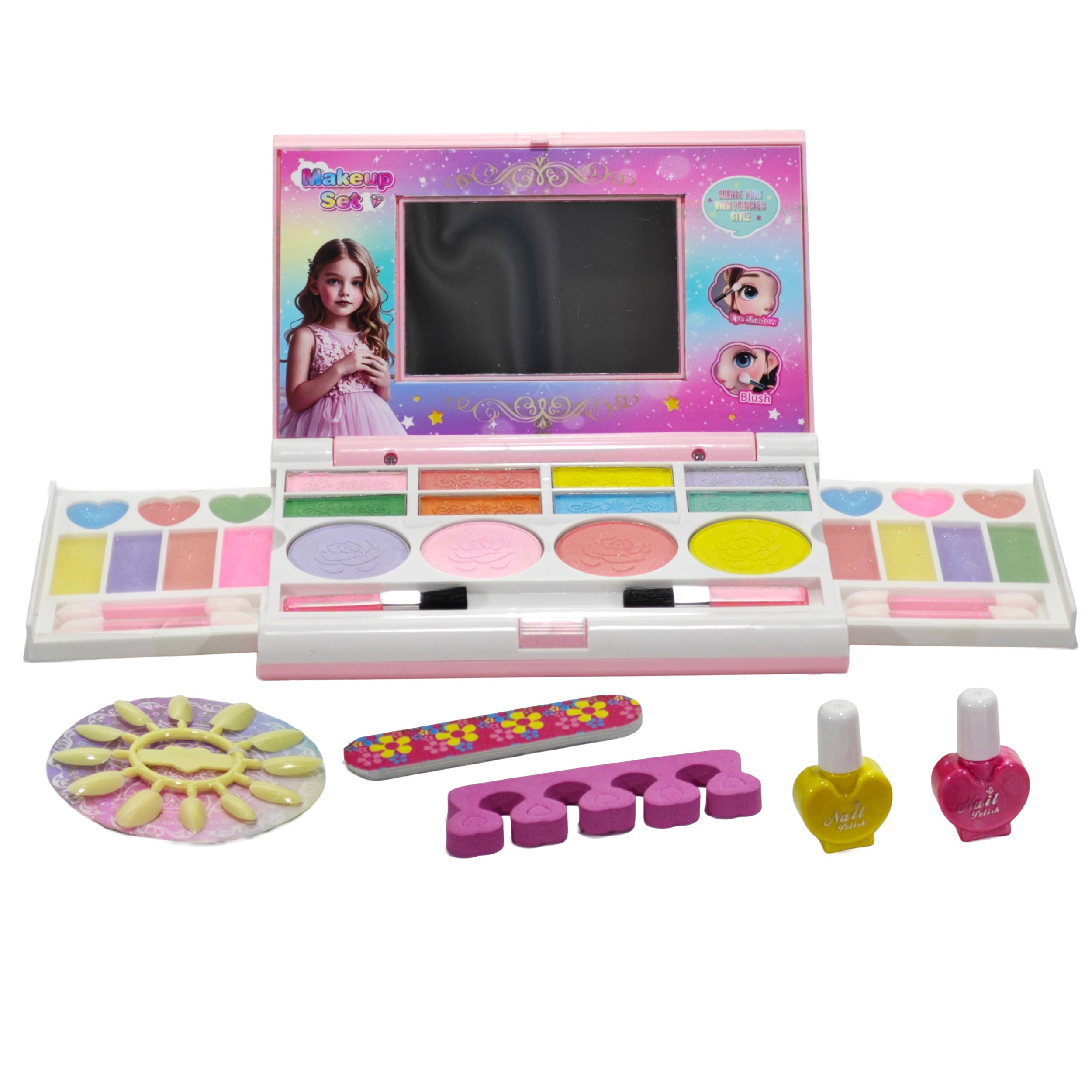 TU GIOCHI - Pretty Beauty Make-Up da Principessa - Set Trucco Bambina con Ombretti, Smalti e Lucidalabbra
