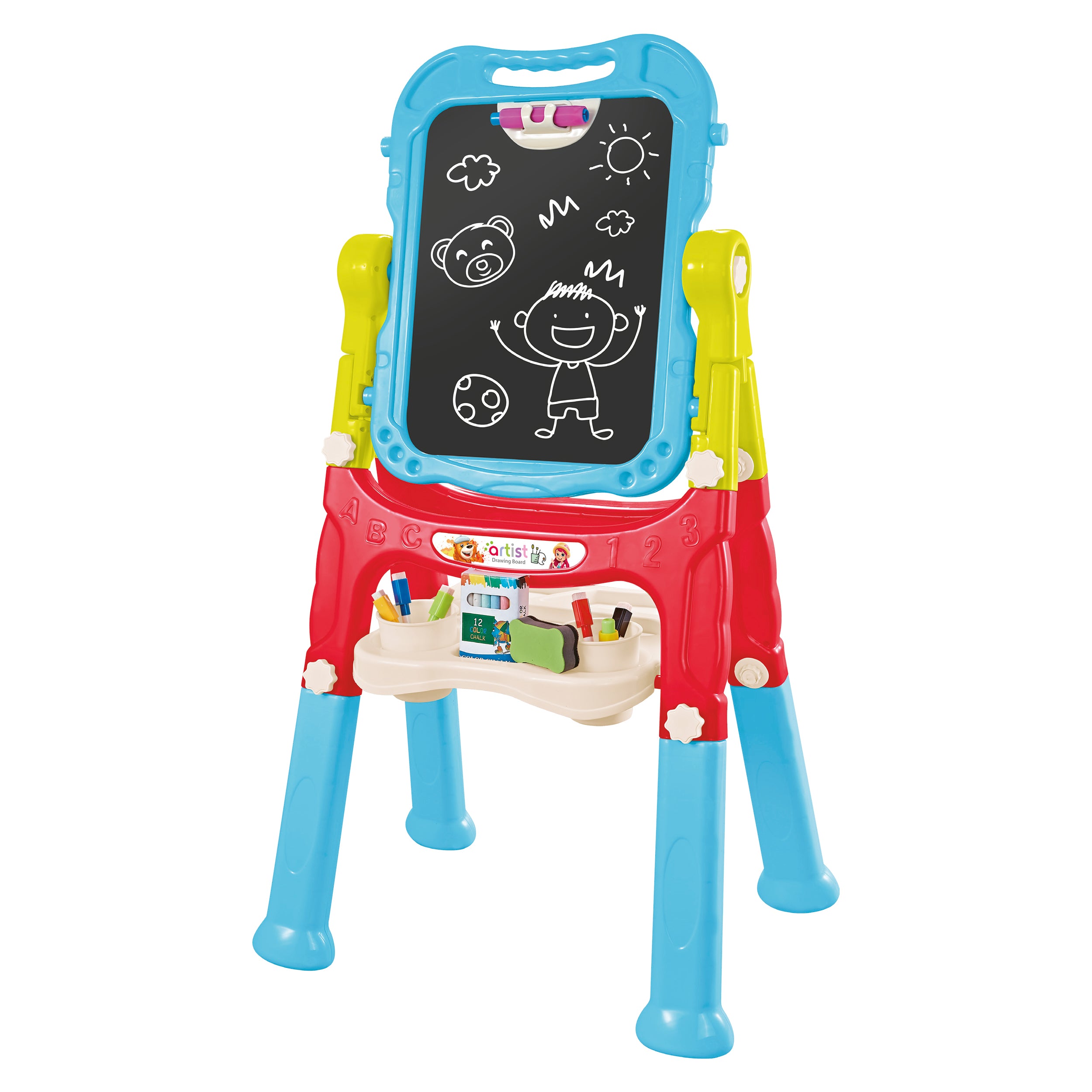 TU GIOCHI - Lavagnetta Bifacciale Magnetica con Gessetti – 48 Pezzi