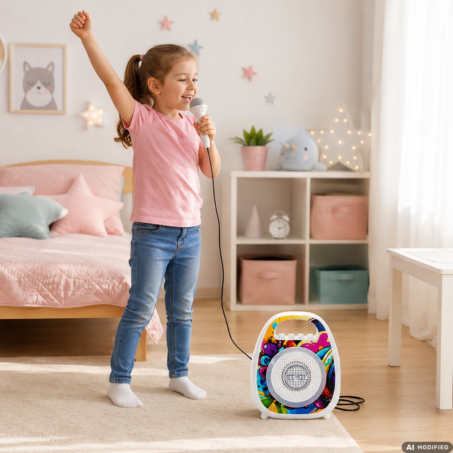 TU GIOCHI - Mini Karaoke Bluetooth con Microfono, Luci e Speaker Portatile