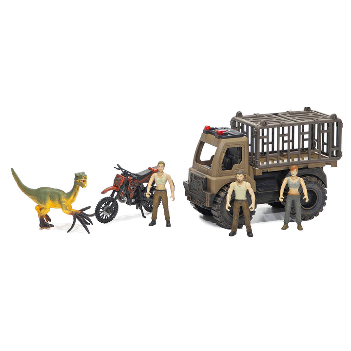 TU GIOCHI - Back The Jurassic Era Camion Dino Transport con Luci, Suoni e Accessori
