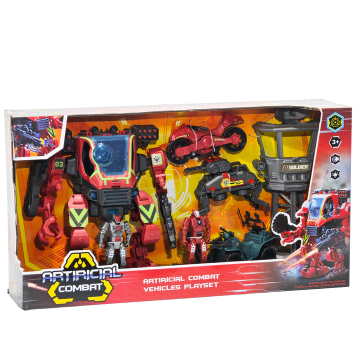 TU GIOCHI - Artificial Combat Set Veicoli e Robot da Battaglia con Luci e Suoni
