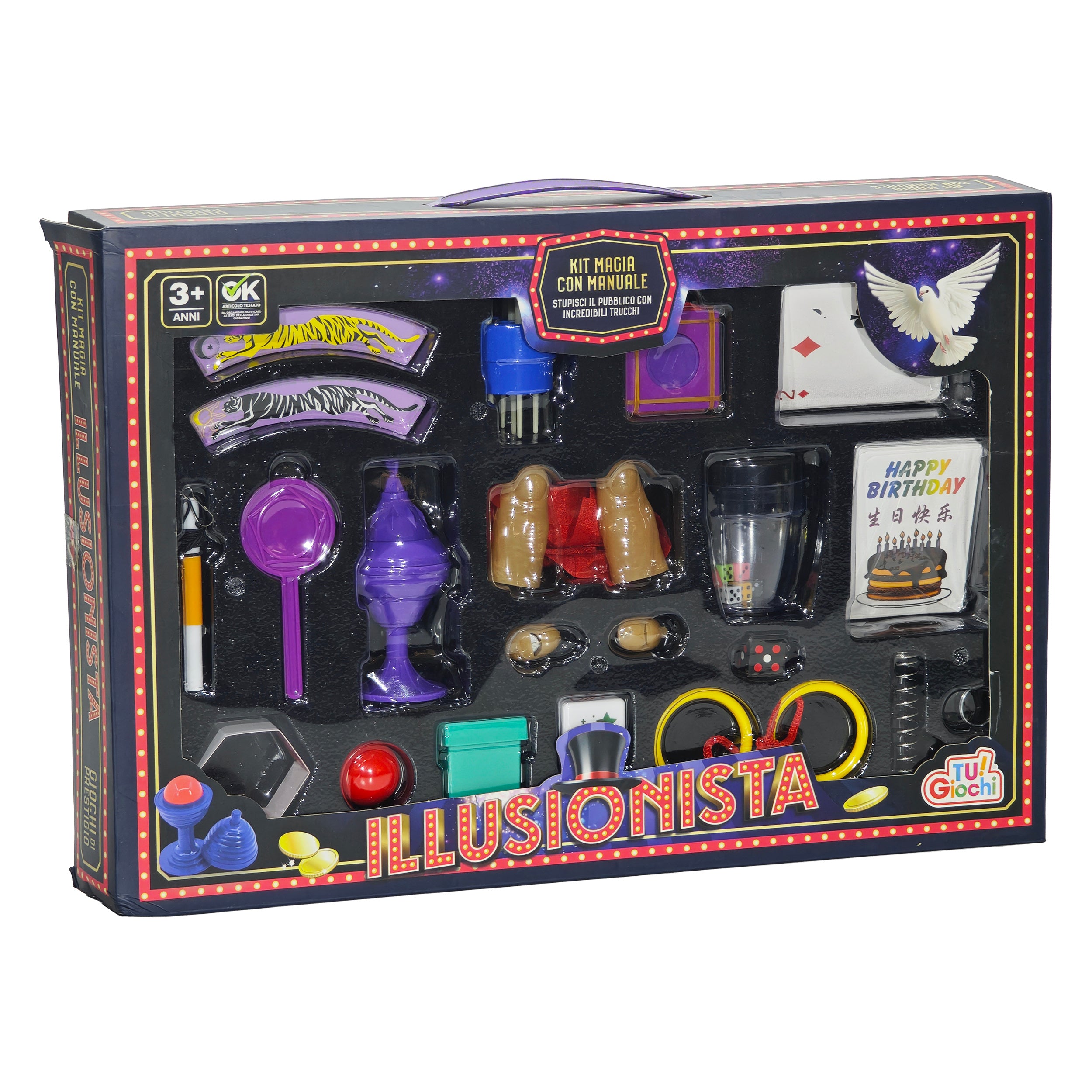 TU GIOCHI - Illusionista Kit Magia per Bambini con Manuale e Accessori