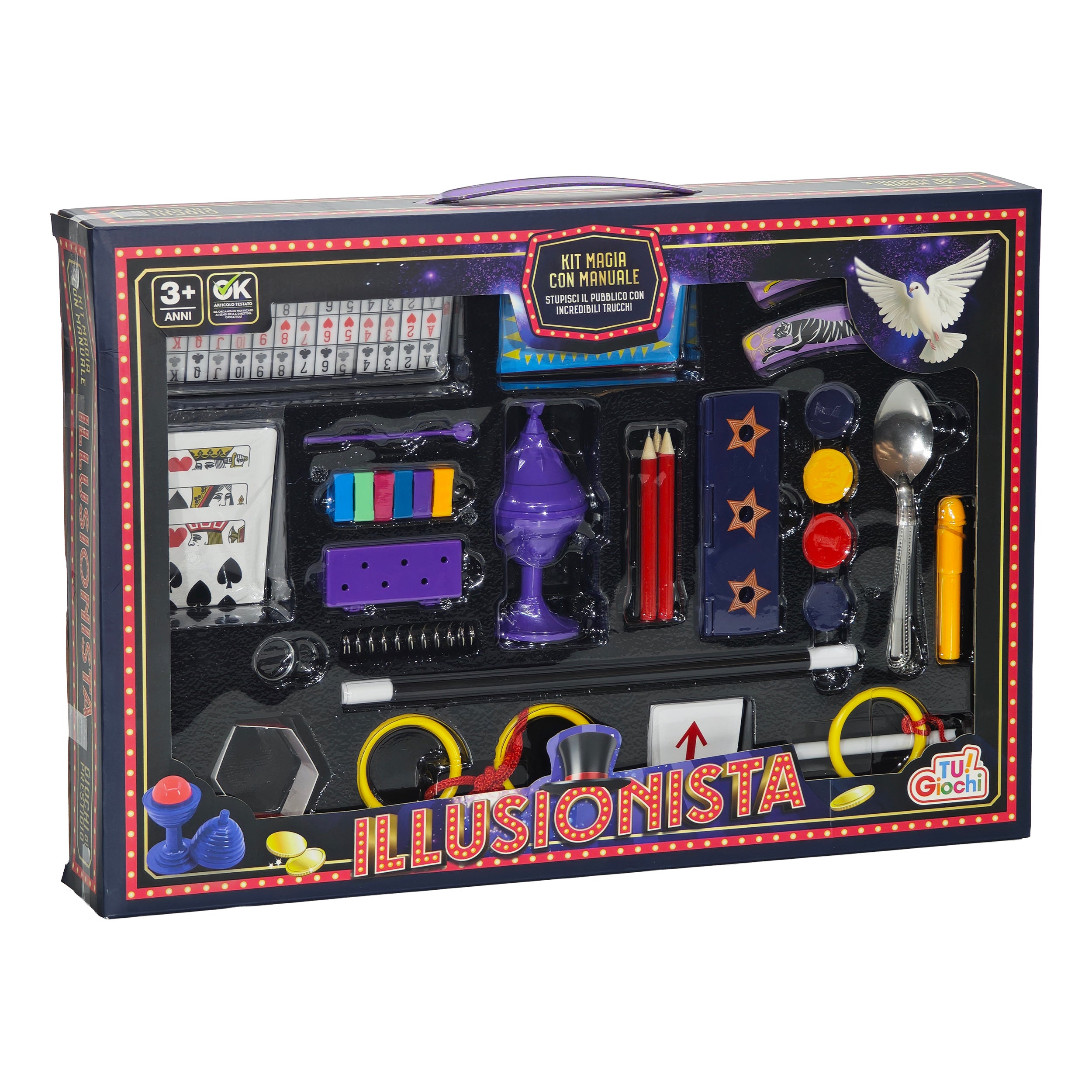 TU GIOCHI - Illusionista Kit Magia per Bambini con Manuale e Accessori